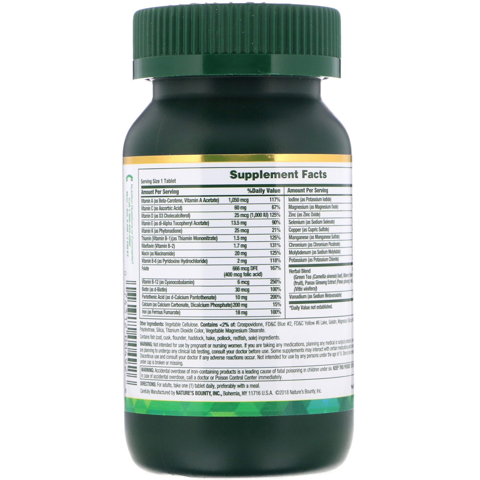 Nature's Bounty, Adult Multi, Complete Multivitamin with D3 , 100 Tablets - Imagem 2