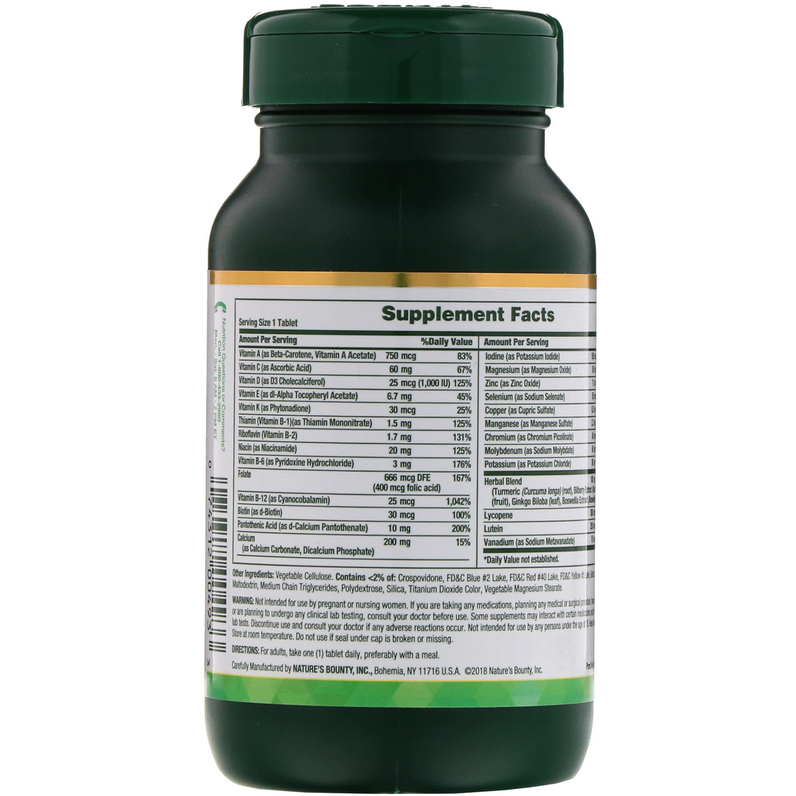 Nature's Bounty, Adultos Multi 50+, multivitamina completa com D3, 80 comprimidos - Imagem 2