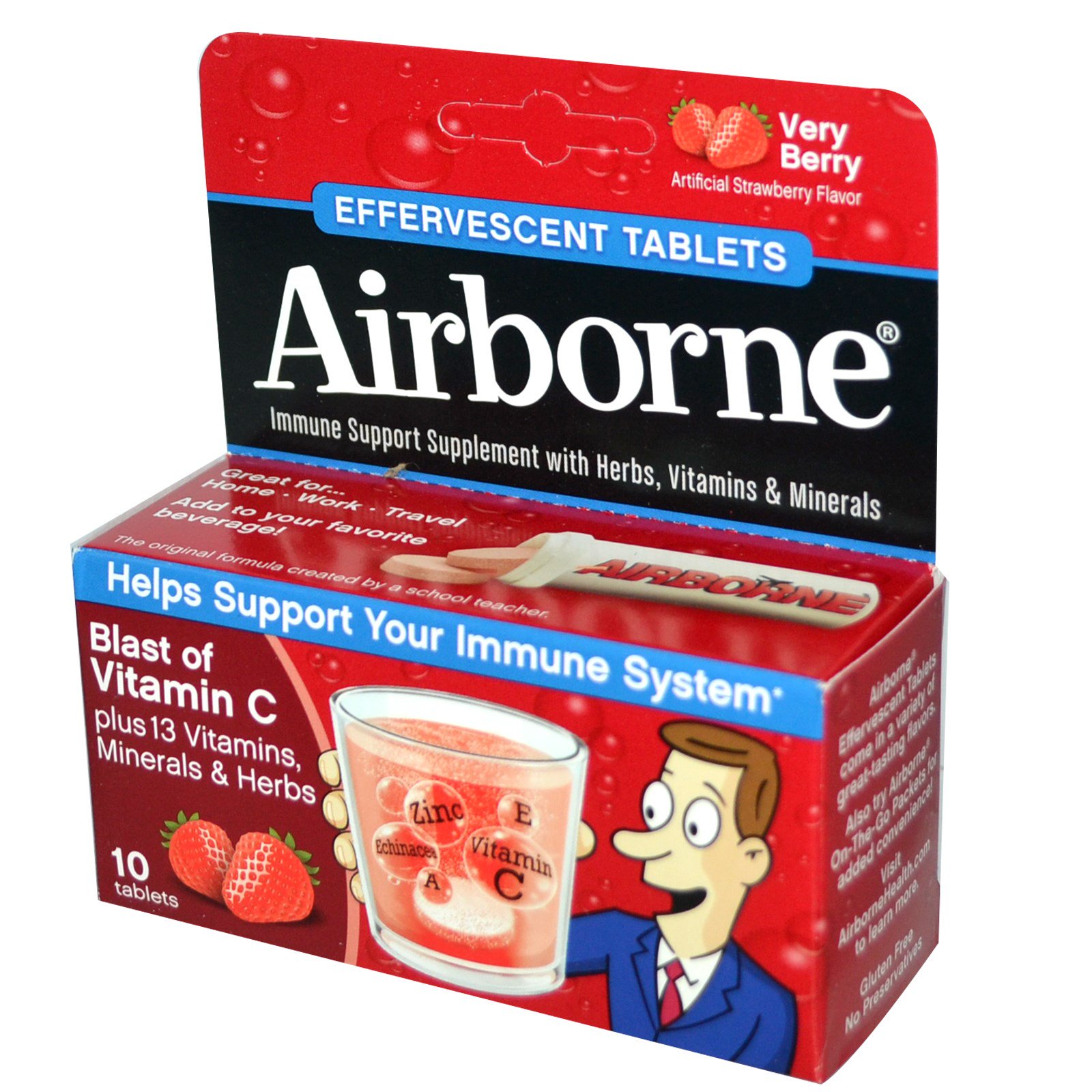 AirBorne, Explosão de Vitamina C, Very Berry, 10 Comprimidos Efervescentes