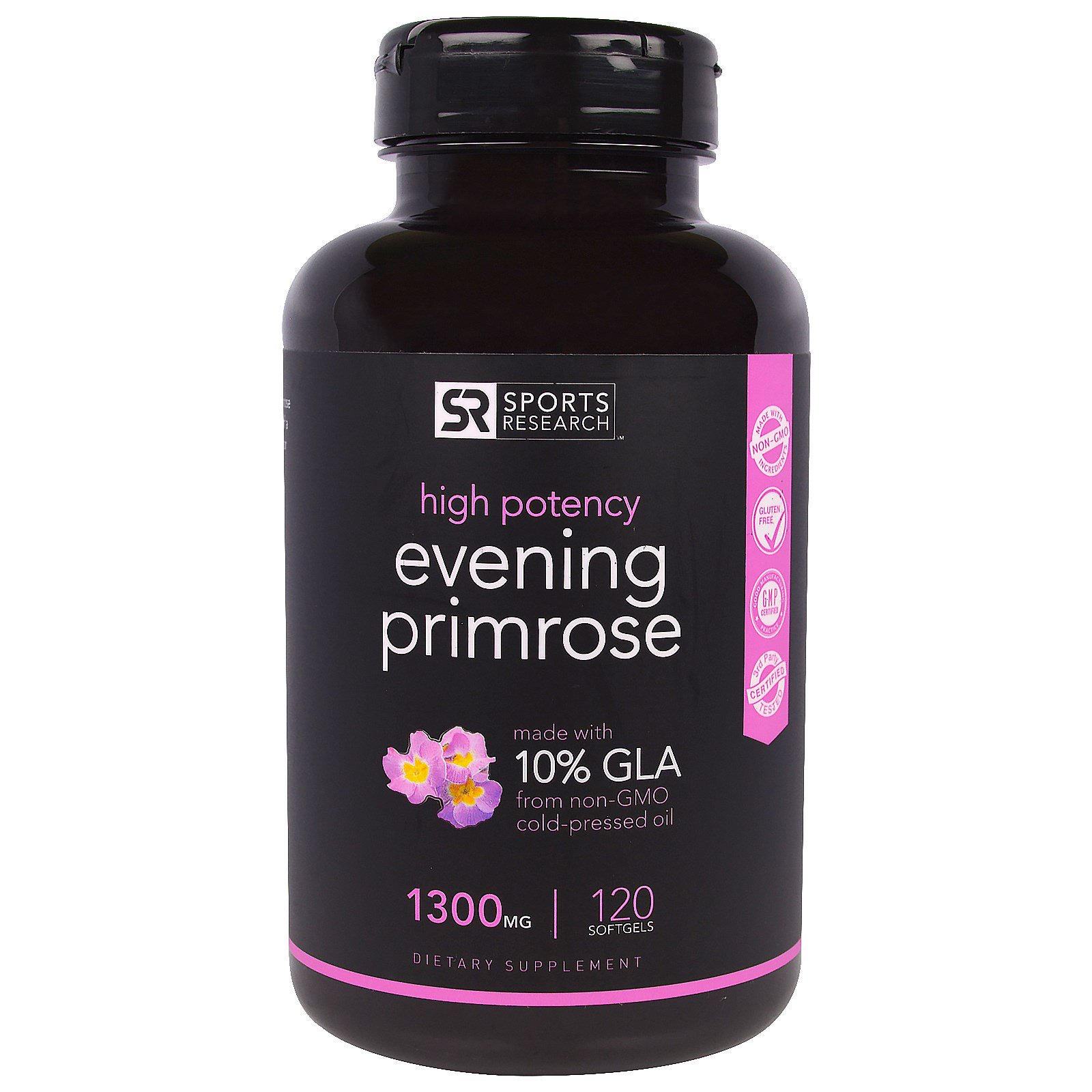 Sports Research, Óleo de Prímula, 1300 mg, 120 Cápsulas Softgel