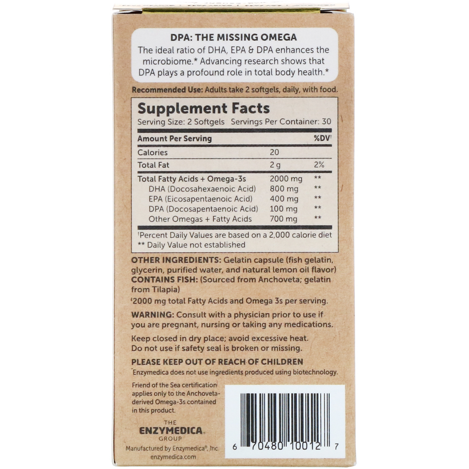 Enzymedica, Aqua Biome, Fish Oil, Maximum Strength, Lemon Flavor, 2,000 mg, 60 Softgels - Imagem 2