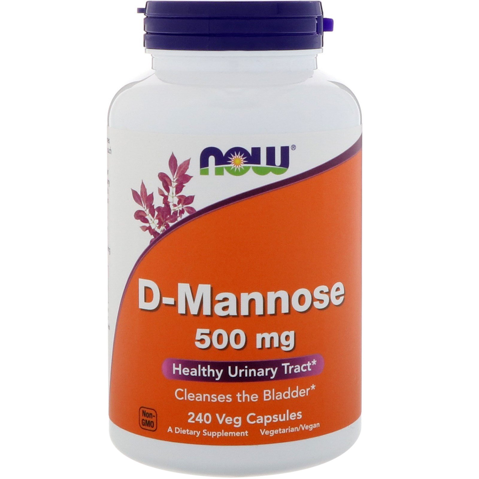 Now Foods, D-Manose, 500 mg, 240 Cápsulas Vegetais