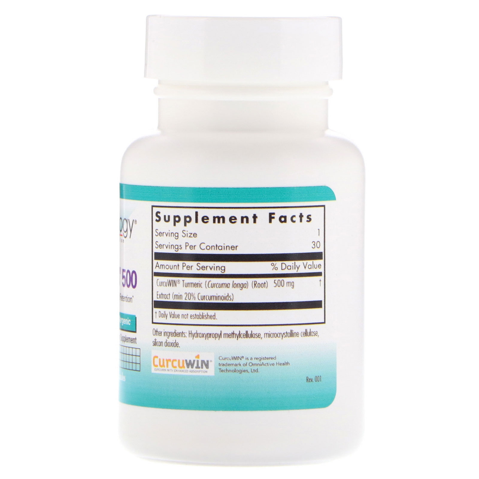 Nutricology, CurcuWin 500, 30 Vegetarian Capsules - Imagem 2