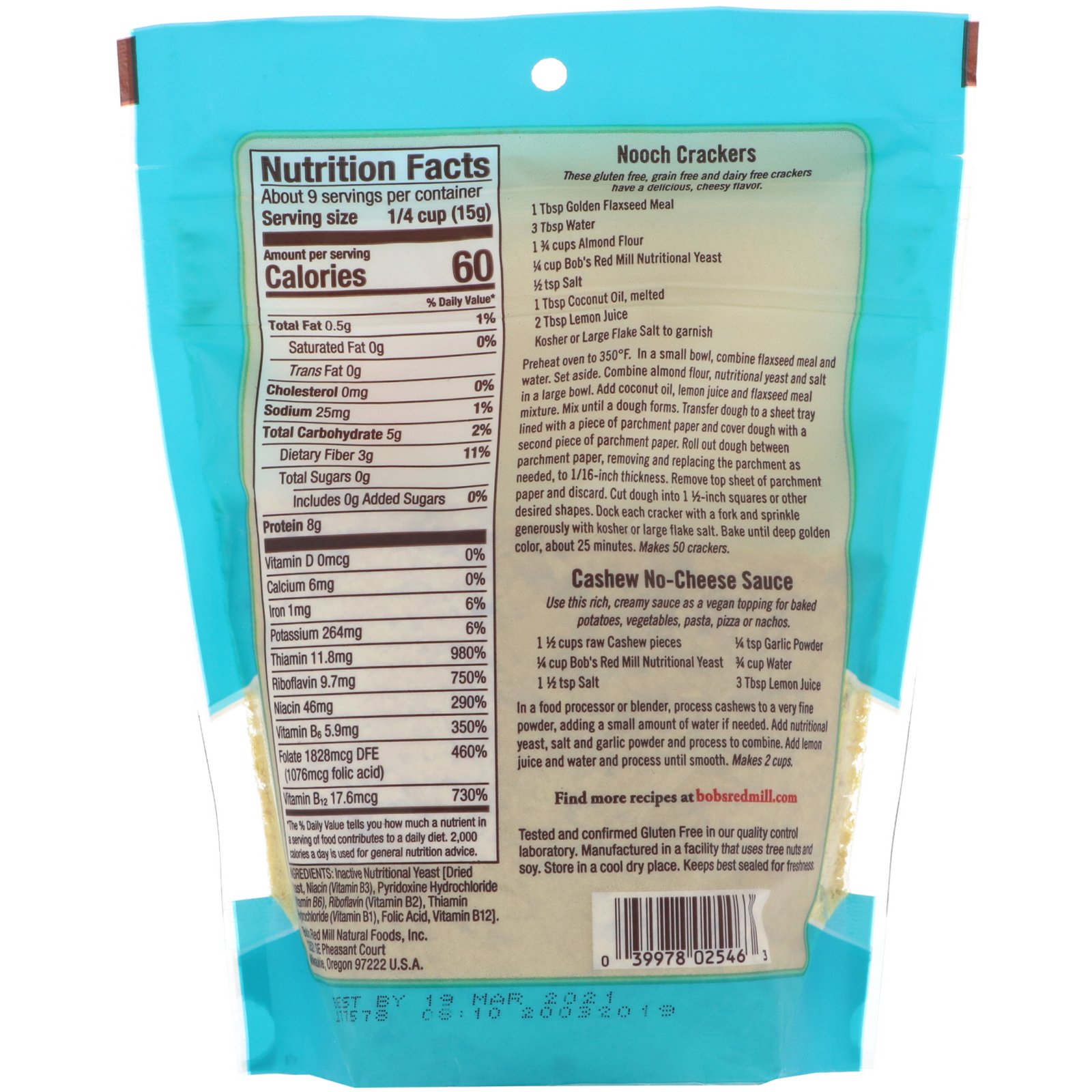 Bob's Red Mill, Flocos Largos de Levedura Nutricional, Sem Glúten, 5 oz (142 g) - Imagem 2