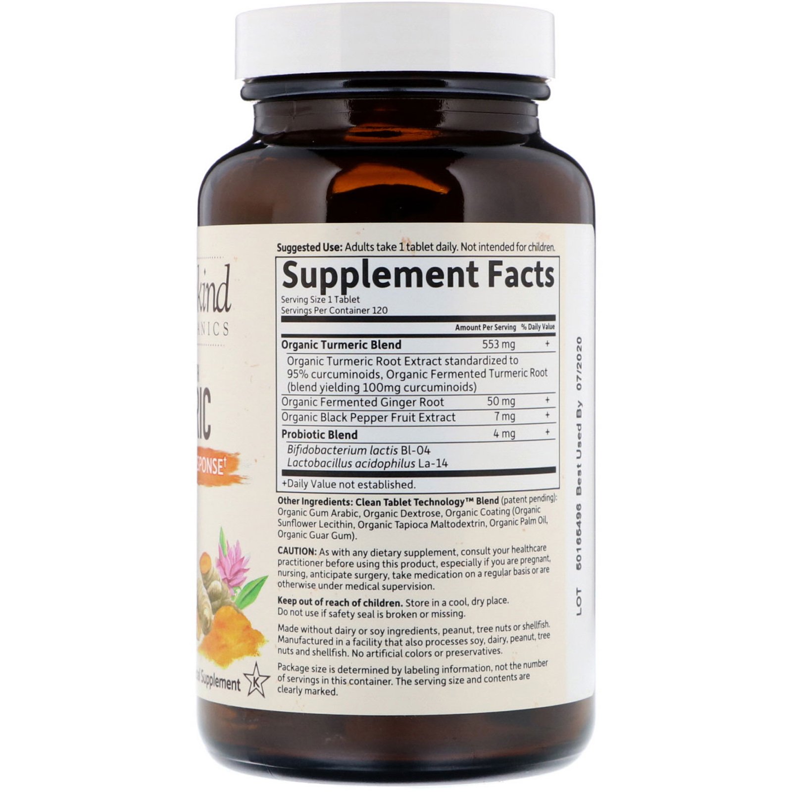 Garden of Life, MyKind Organics, Cúrcuma de Força Extra, Resposta Inflamatória, 120 Comprimidos Veganos - Imagem 2