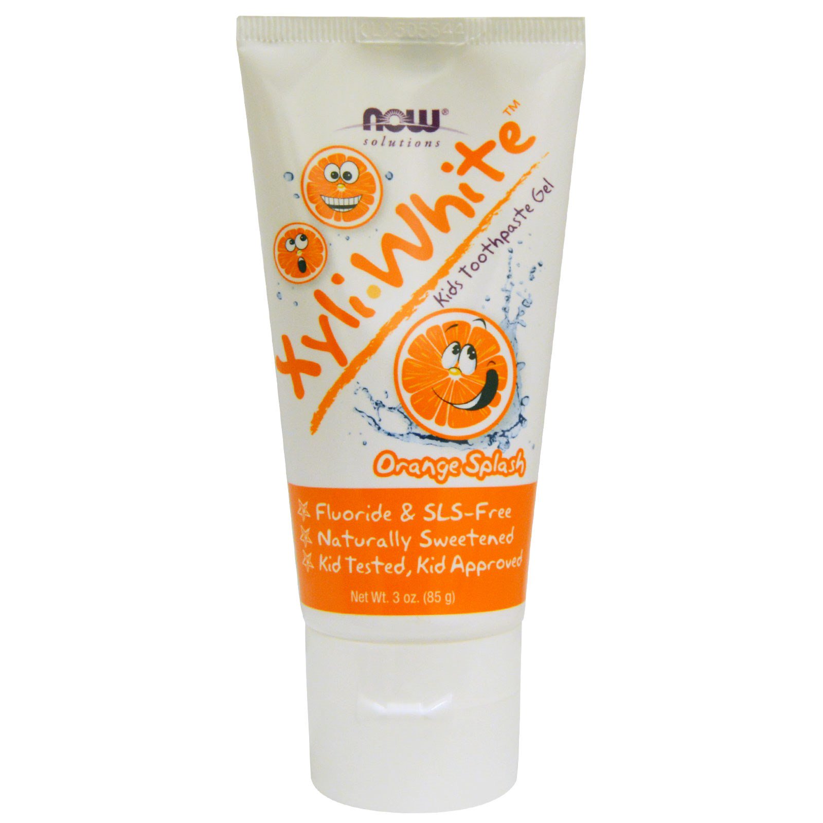 Now Foods, Solutions, XyliWhite, Creme Dental em Gel para Crianças, Toque de Laranja 85 g (3 oz)