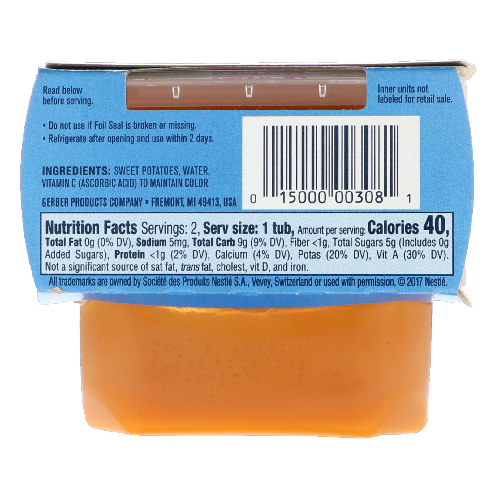 Gerber, Sweet Potato, 2 Pack, 2 oz (56 g) Each - Imagem 2