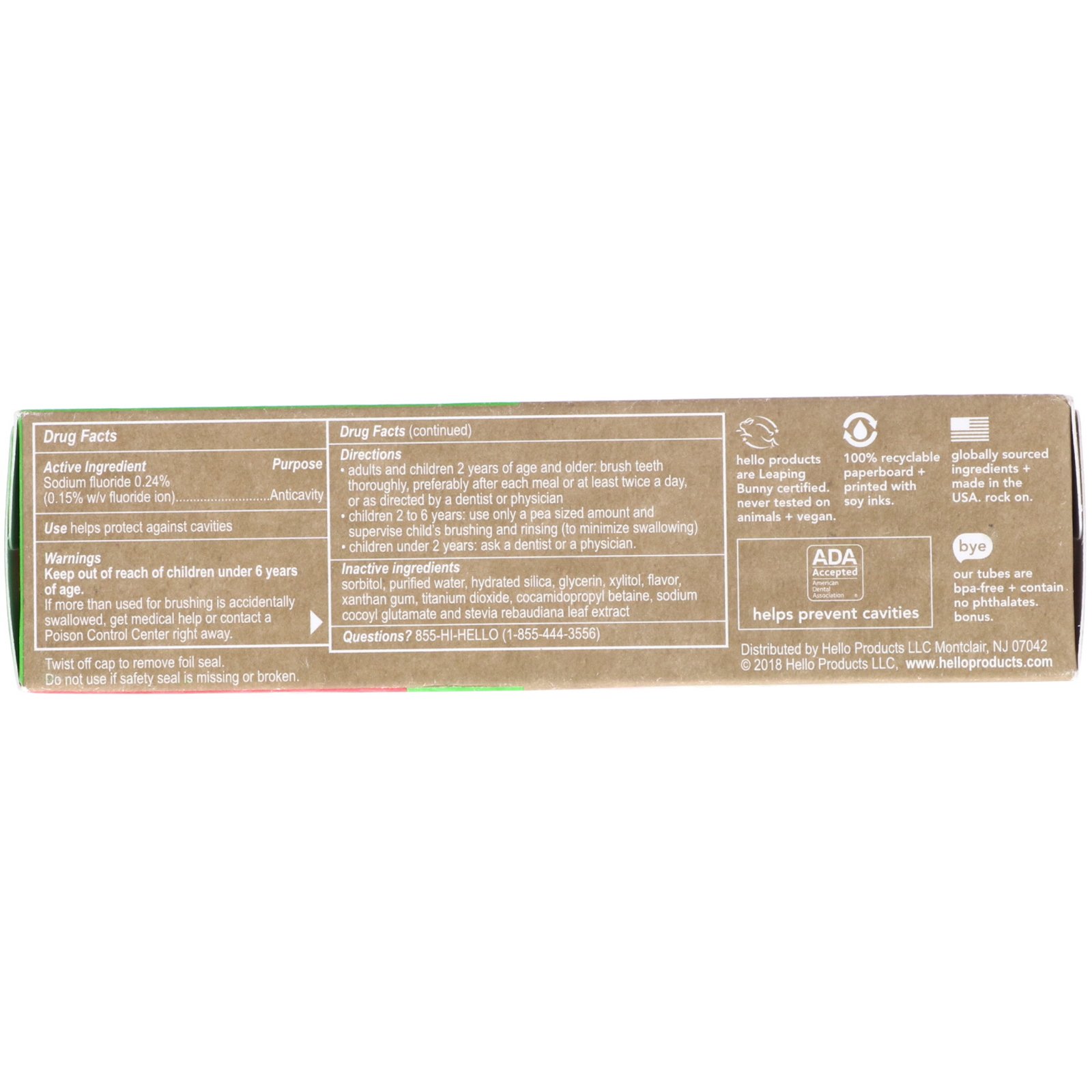 Hello, Kids, Creme Dental com Flúor, Morango Selvagem, 4,2 oz (119 g) - Imagem 2