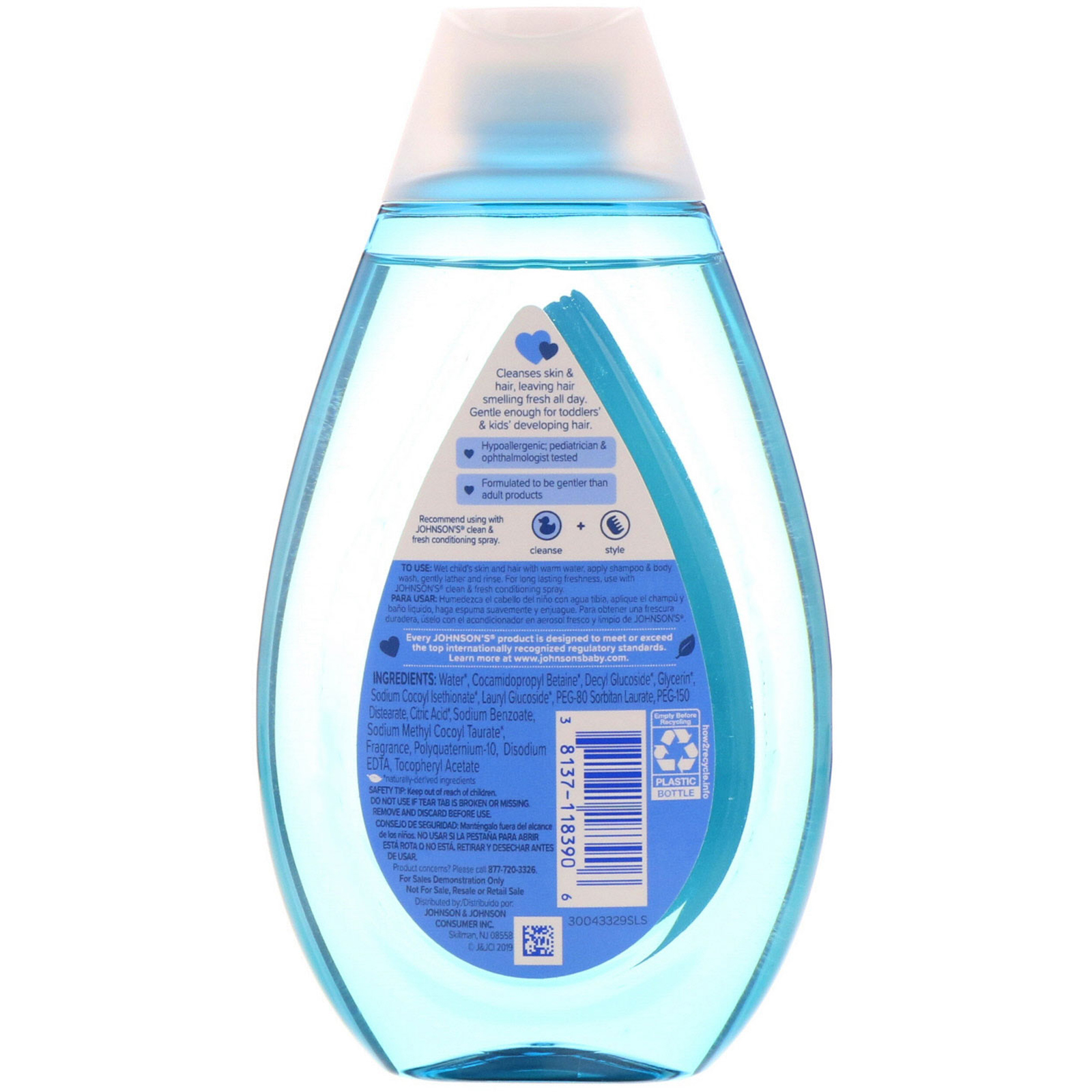 Johnson & Johnson, Kids, Limpeza e Frescor, Shampoo e Gel de Banho, 13,6 fl oz (400 ml) - Imagem 2