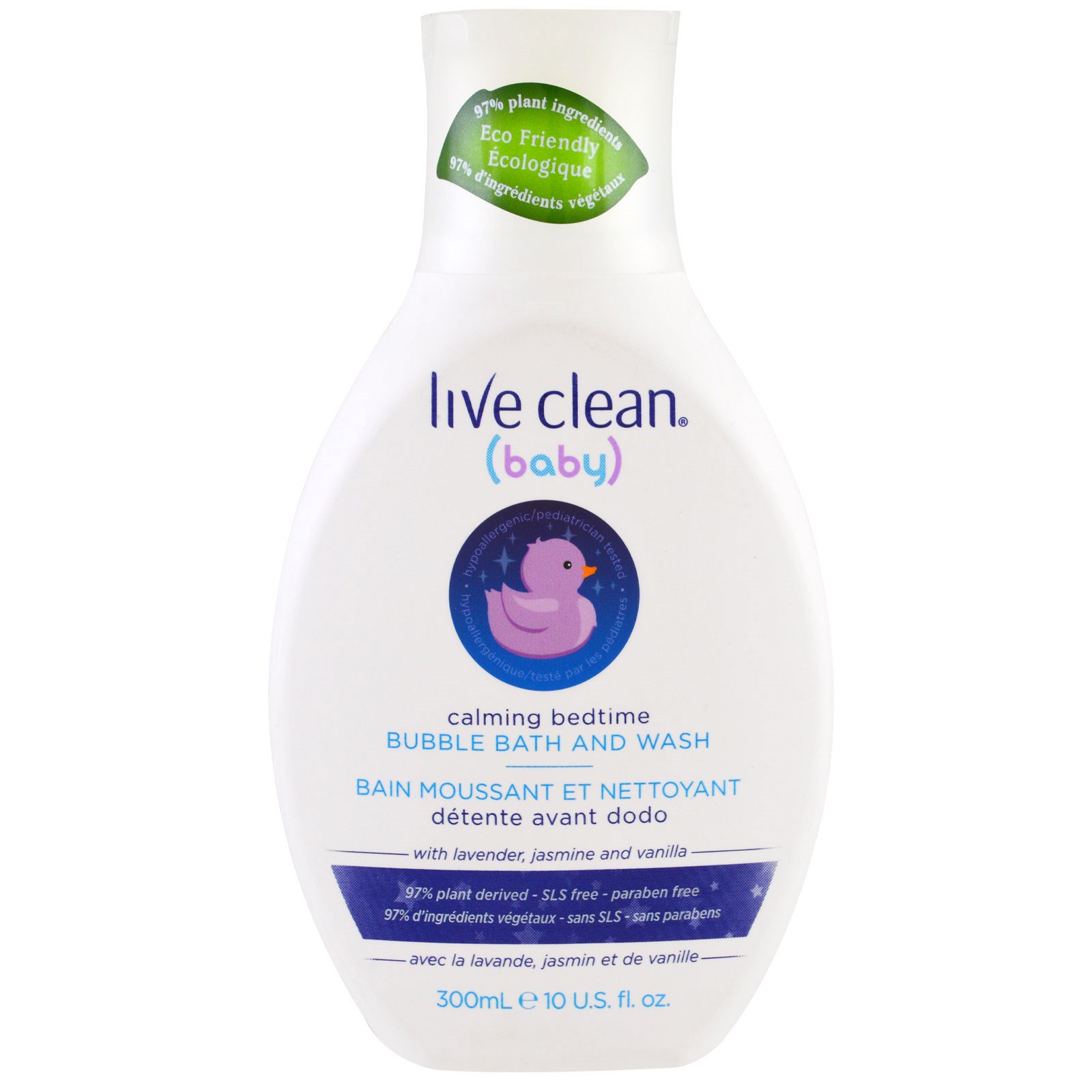 Live Clean, Baby, Hora de Dormir Relaxante, Sabonete Líquido e Bolhas para o Banho, 300 ml (10 fl oz)
