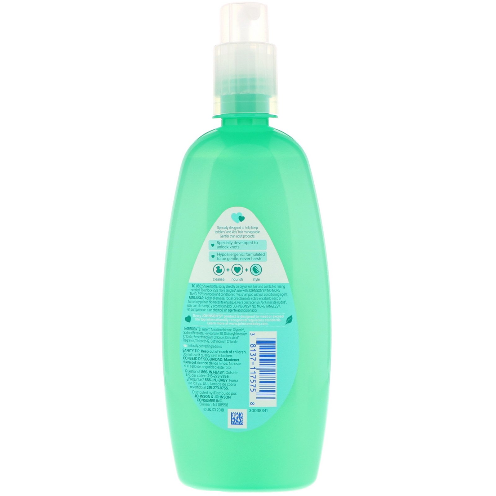 Johnson & Johnson, No More Tangles, Detangling Spray, 10.2 fl oz (295 ml) - Imagem 2