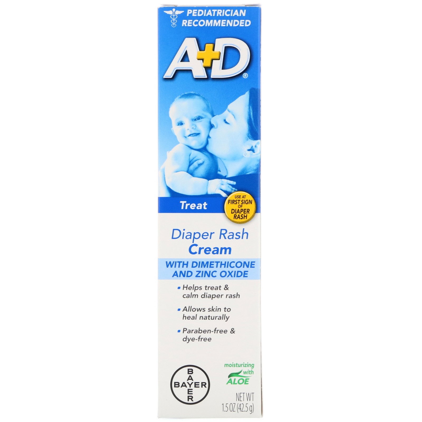 A+D, Creme para Assaduras com Dimeticona e Óxido de Zinco, 1,5 oz (42,5 g)