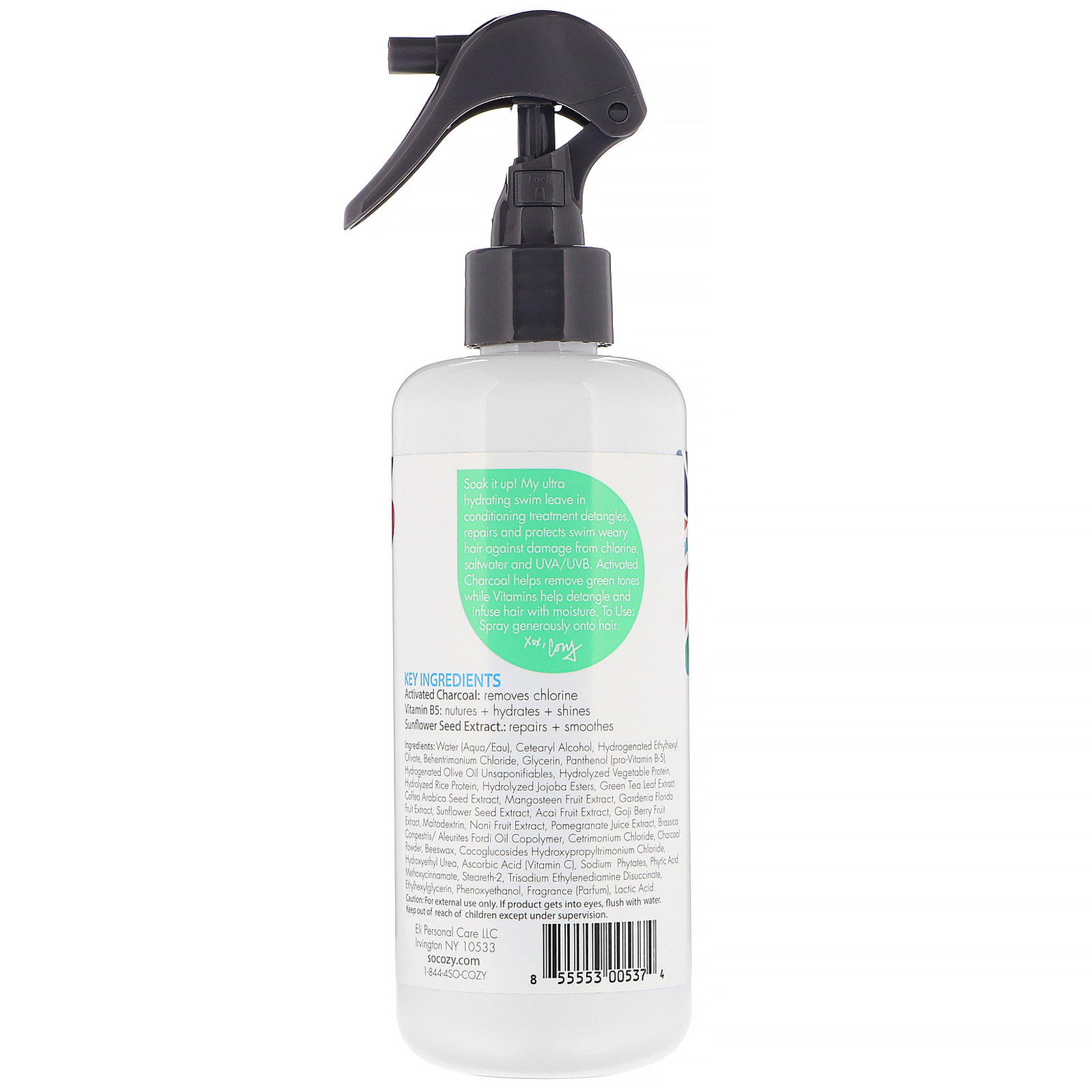 SoCozy, Kids, Condicionador de tratamento sem enxágue para natação, 237 ml - Imagem 2
