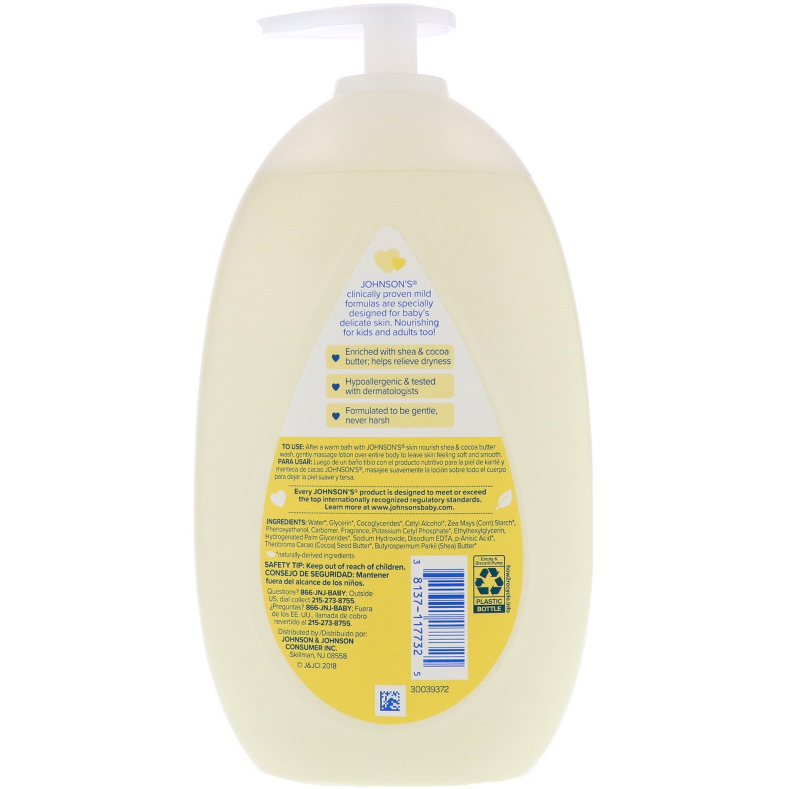 Johnson & Johnson, Skin Nourish, Shea & Cocoa Butter Lotion, 16.9 fl oz (500 ml) - Imagem 2