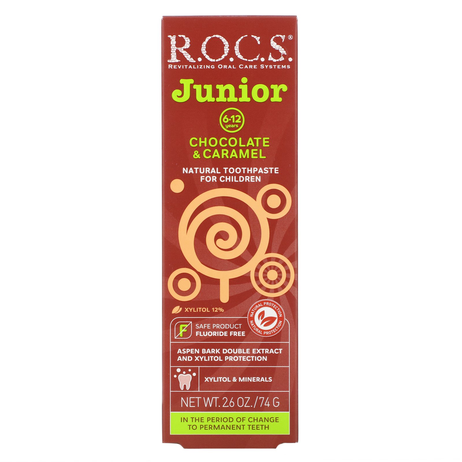 R.O.C.S. , Junior, Chocolate & Caramel Toothpaste, 6-12 Years, 2.6 oz (74 g) - Imagem 2