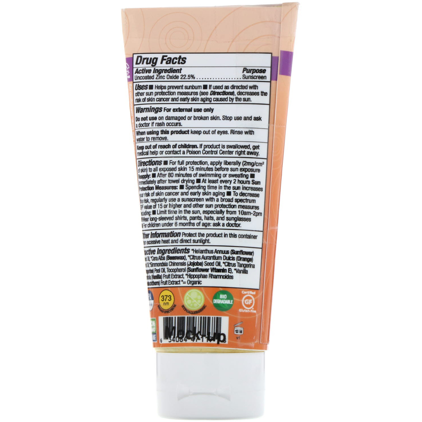 Badger Company, Clareza de Esporte, Crianças, Creme com Filtro Solar Mineral Natural, FPS 40, Tangerina e Baunilha, 2,9 fl oz (87 ml) - Imagem 2