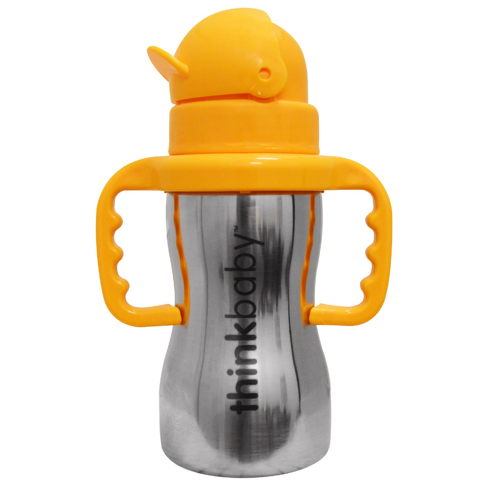 Think, Thinkbaby, Thinkster of Steel Bottle, Orange, 1 Straw Bottle, 10 oz (290 ml)