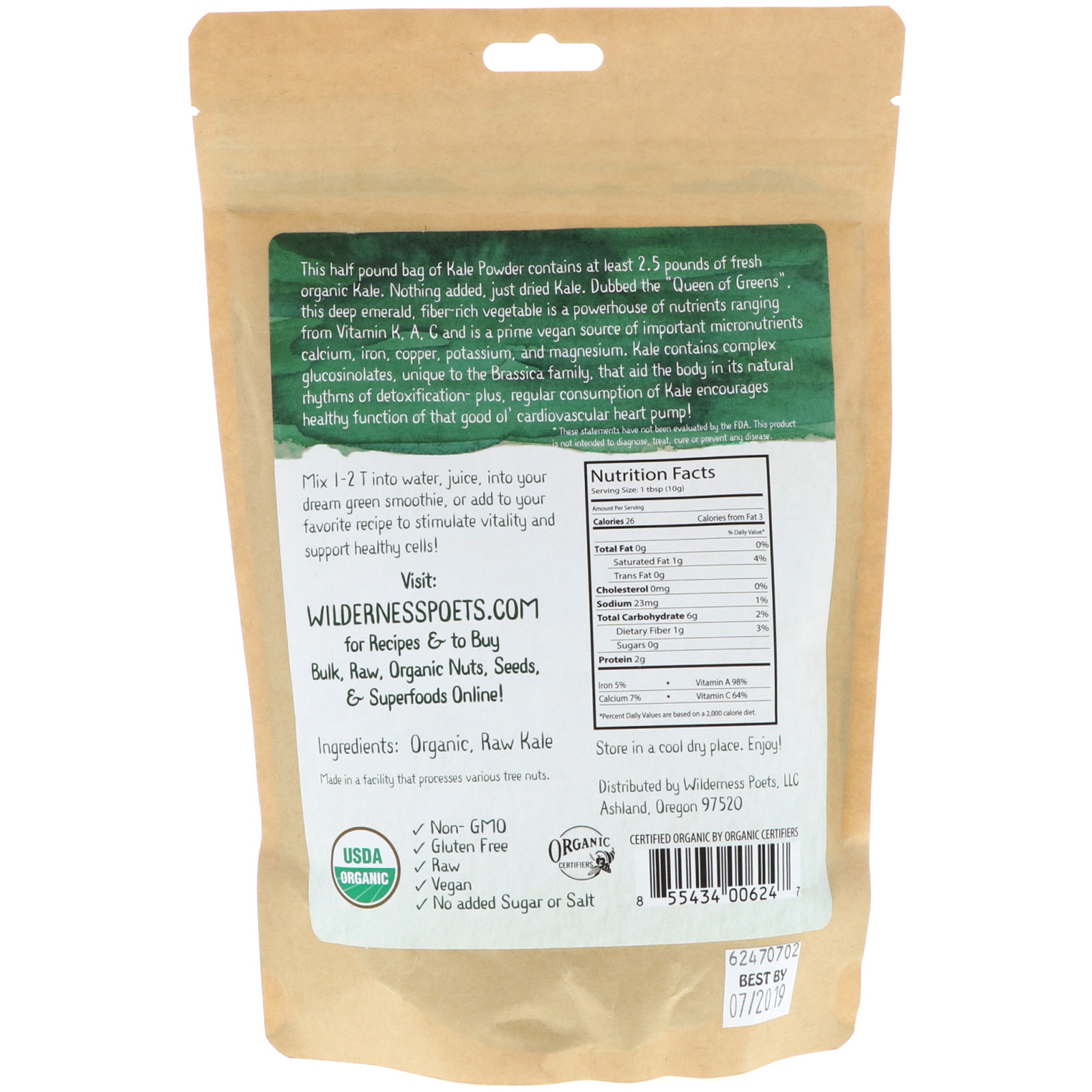Wilderness Poets, Kale Powder, 8 oz (226.8 g) - Imagem 2