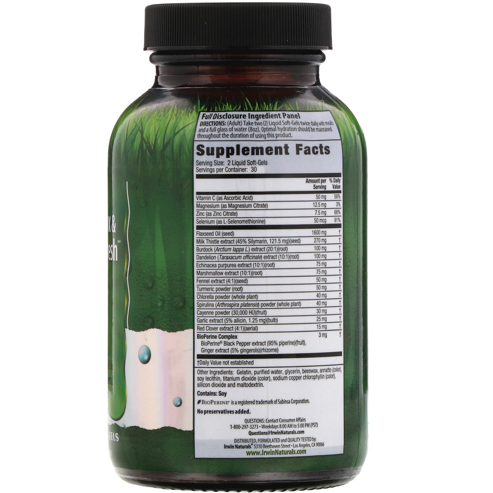 Irwin Naturals, Liver Detox & Blood Refress, 60 Cápsulas Gelatinosas Líquidas - Imagem 2