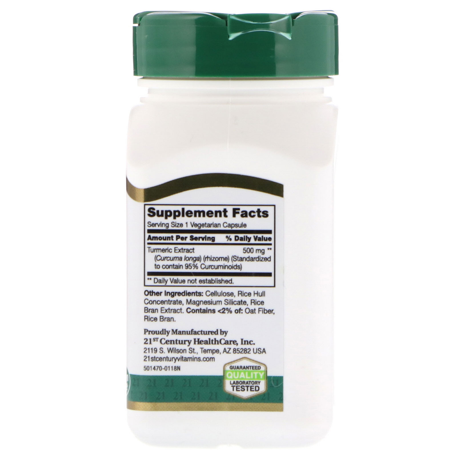 21st Century, Curcumin 95, 500 mg, 45 Cápsulas Vegetarianas - Imagem 2