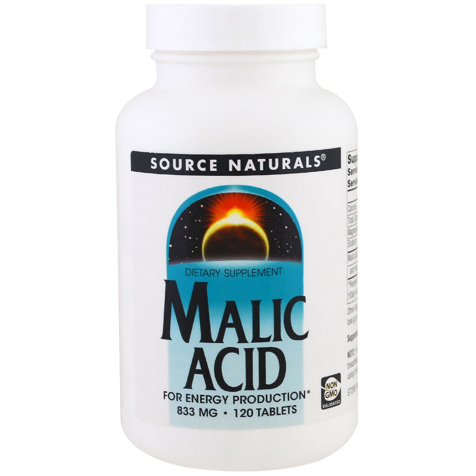 Source Naturals, Ácido malico, 833 mg, 120 comprimidos