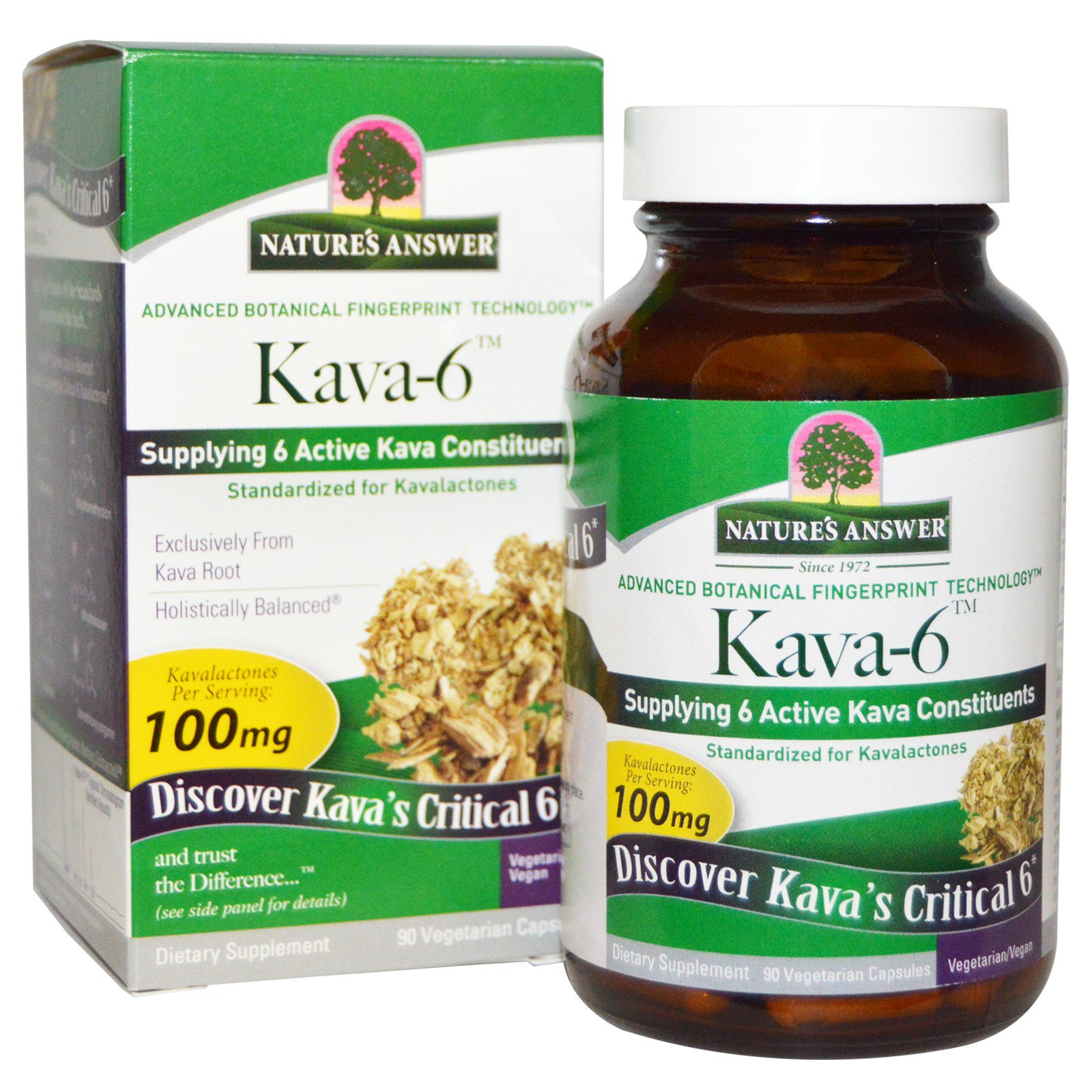 Nature's Answer, Kava-6, 90 Vegetarian Capsules