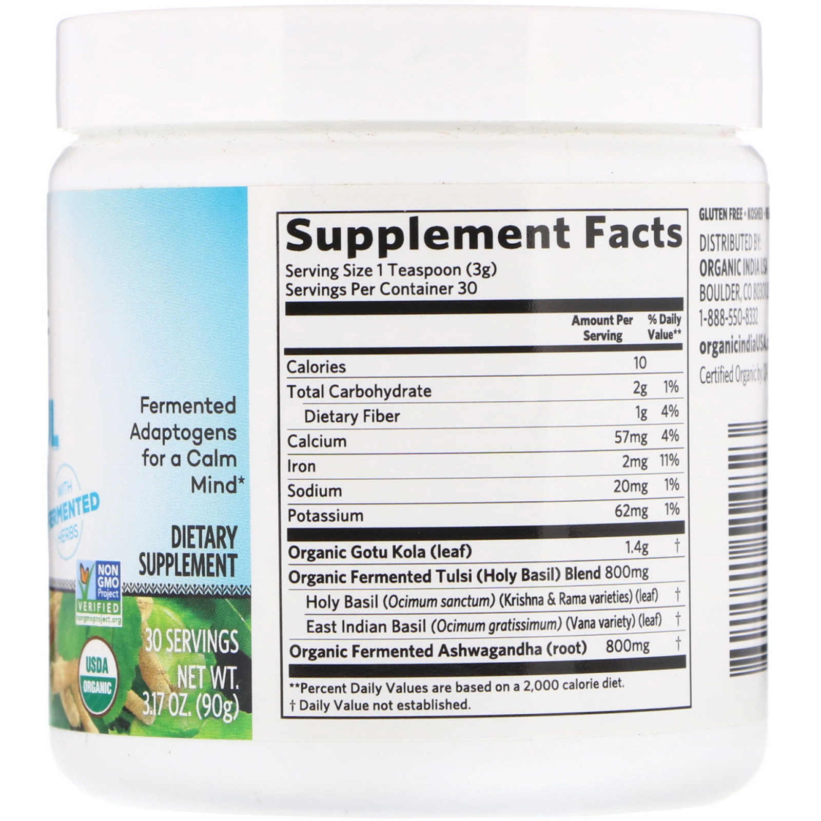 Organic India, Mindful Lift, Fermented Adaptogens, 3.17 oz (90 g) - Imagem 2
