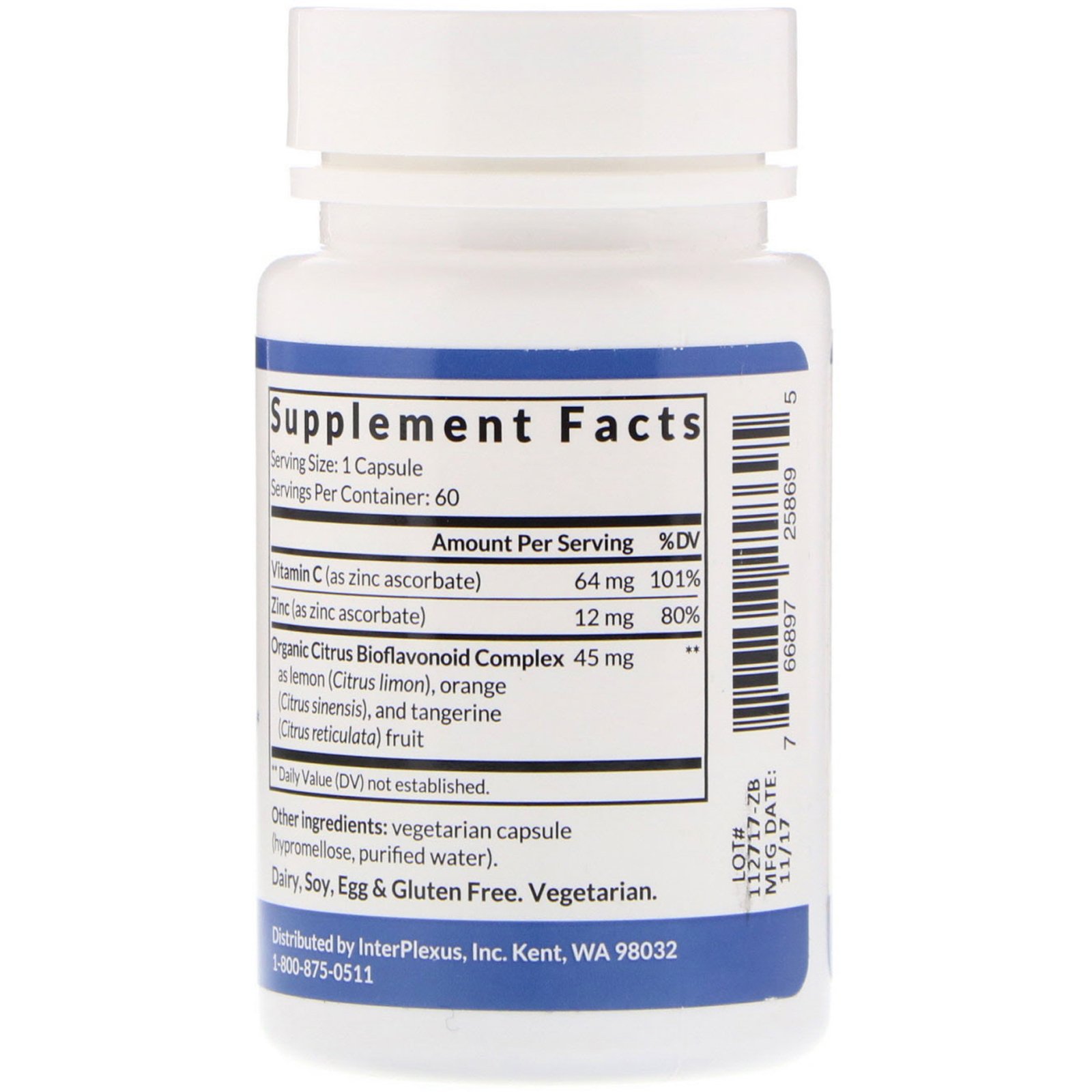 InterPlexus , Zinc Plus, 60 Cápsulas - Imagem 2