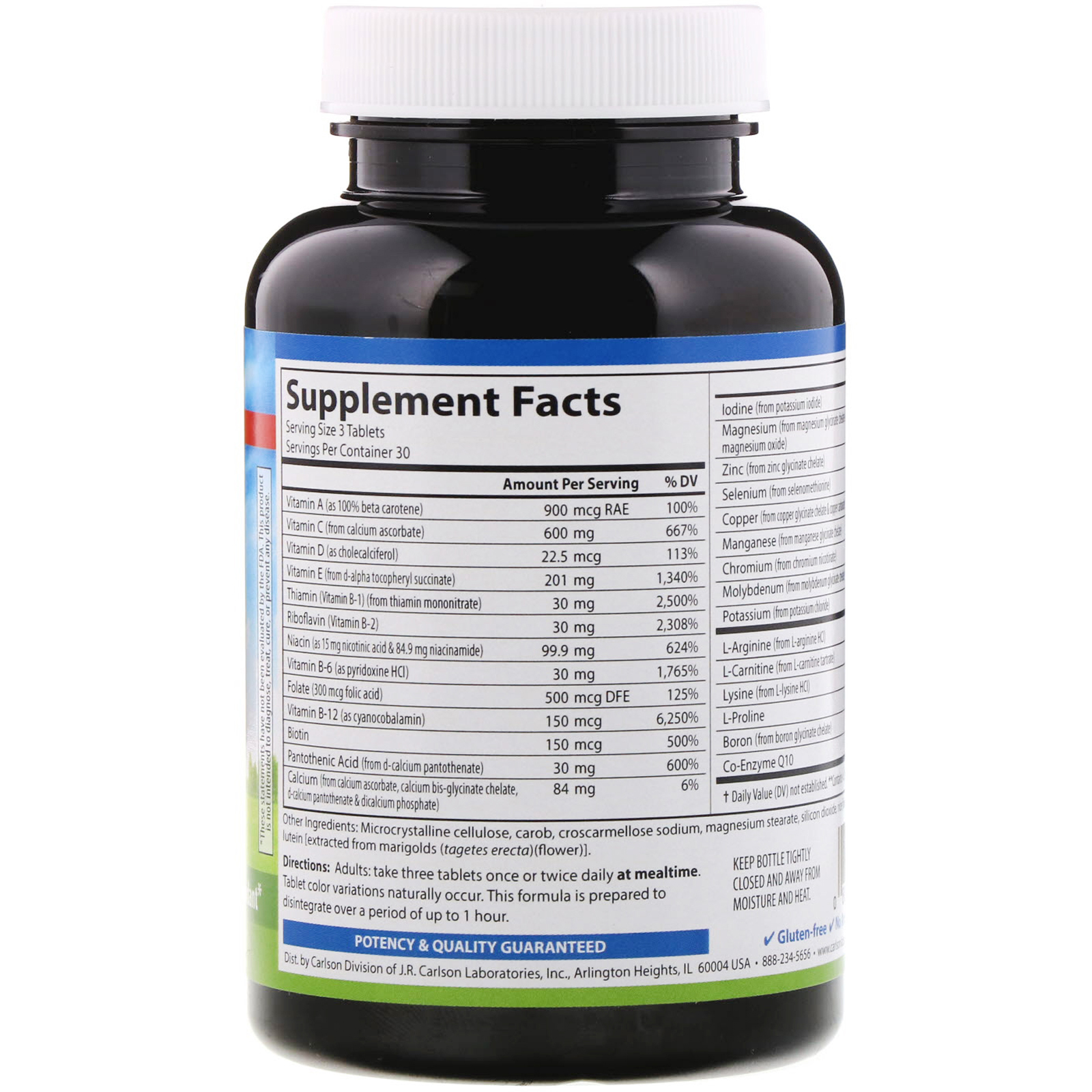 Carlson Labs, Cardio Complete, Advanced Cardiovascular Multi, 90 Tablets - Imagem 2