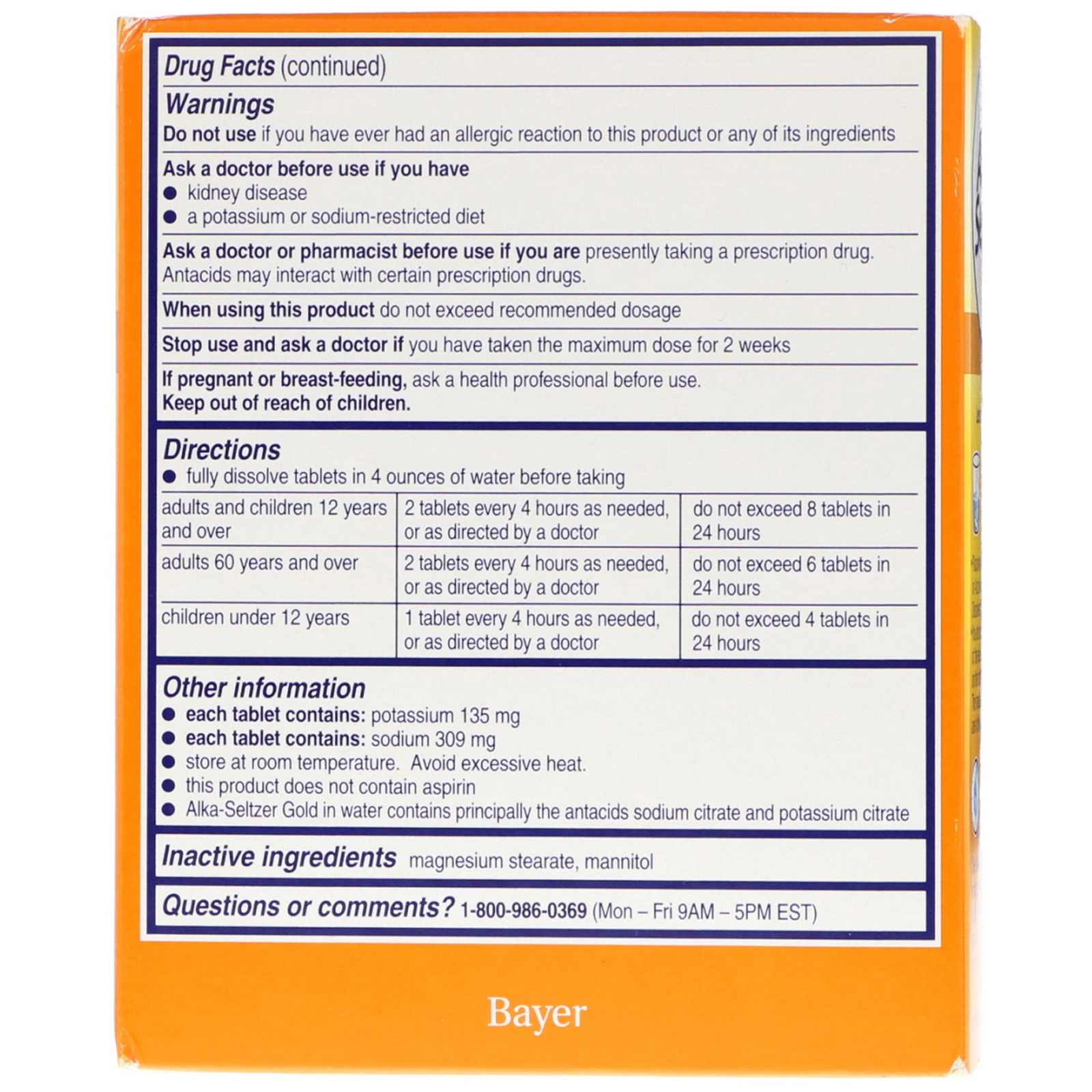 Alka-Seltzer, Gold, 36 Comprimidos Efervescentes - Imagem 2