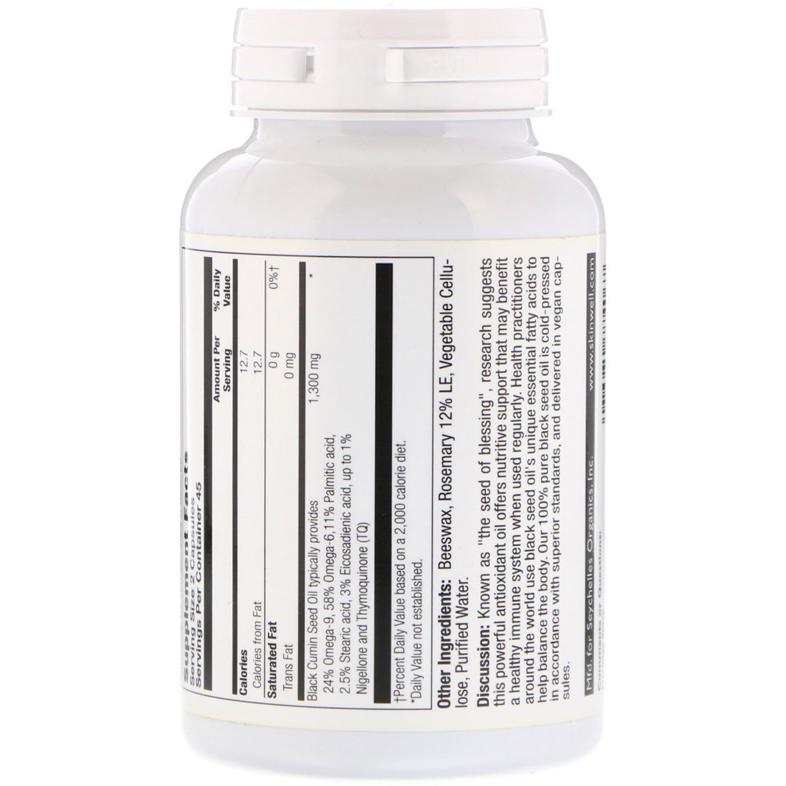 Heritage Store, Óleo de Semente de Cominho Preto, 650 mg, 90 Cápsulas Líquidas Vegetarianas - Imagem 2