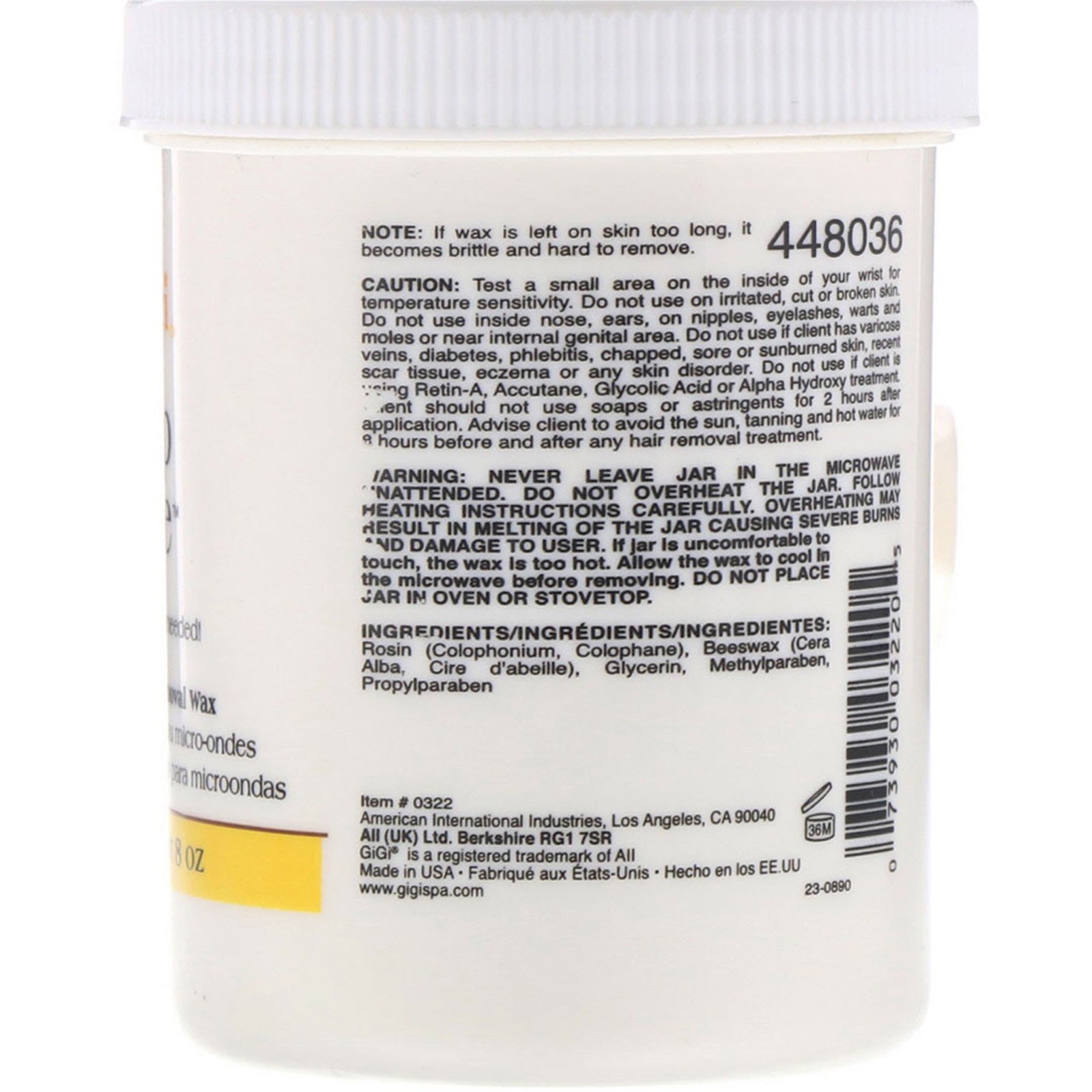 Gigi Spa, Cera de Microondas para Remoção de Pêlos sem Tiras, 8 oz (226 g) - Imagem 2