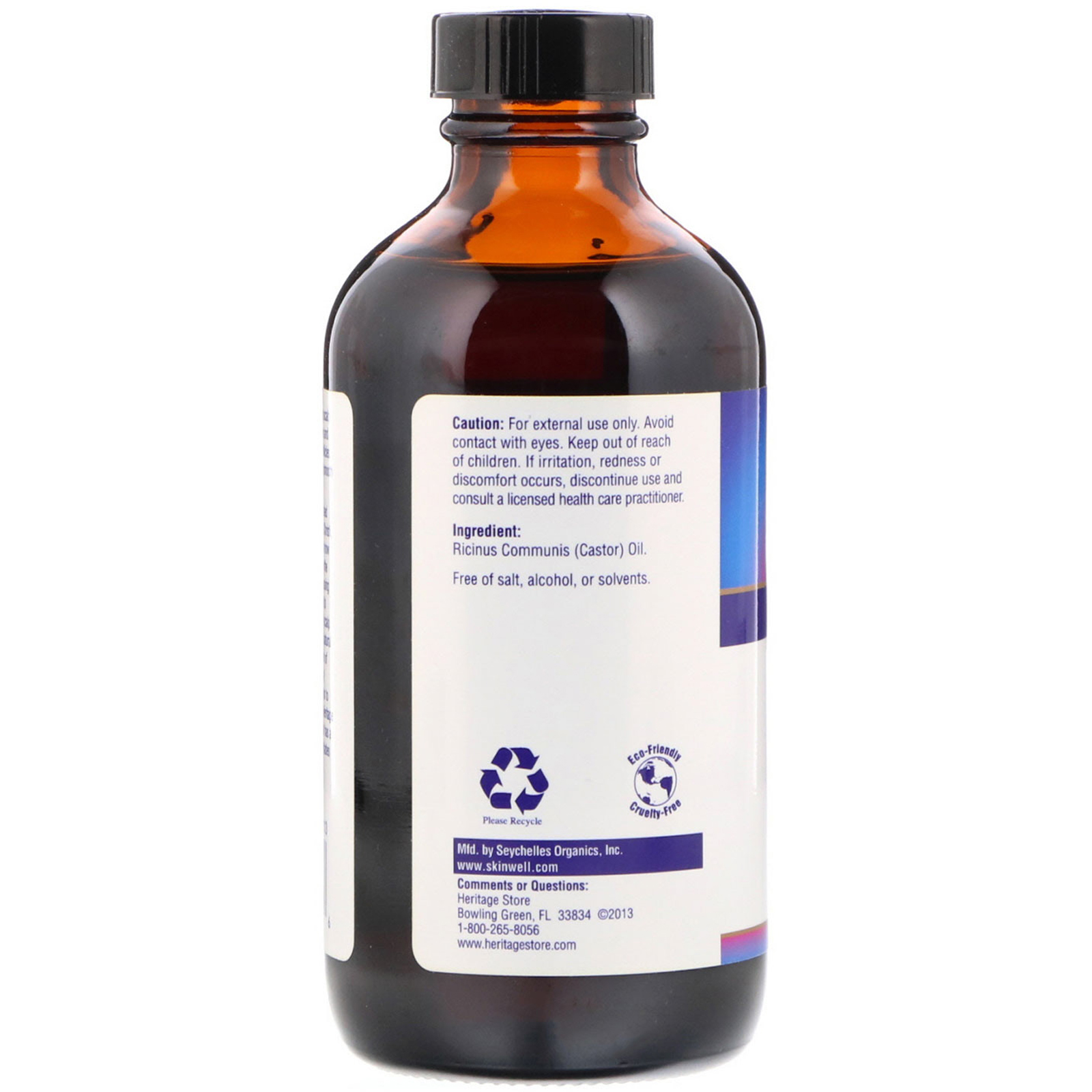 Heritage Store, Óleo de Rícino Preto, 8 fl oz (240 ml) - Imagem 2