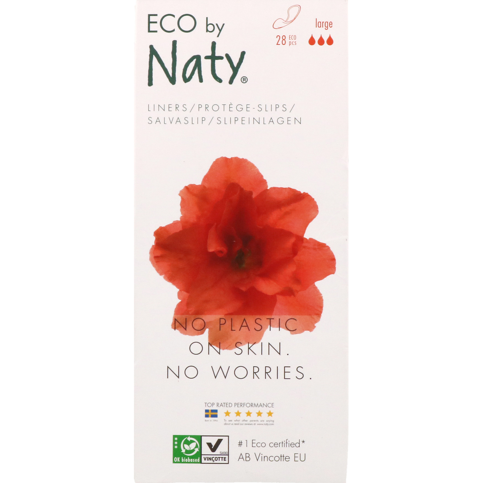 Naty, Protetores para Calcinha, Grande, 28 Unidades Ecológicas