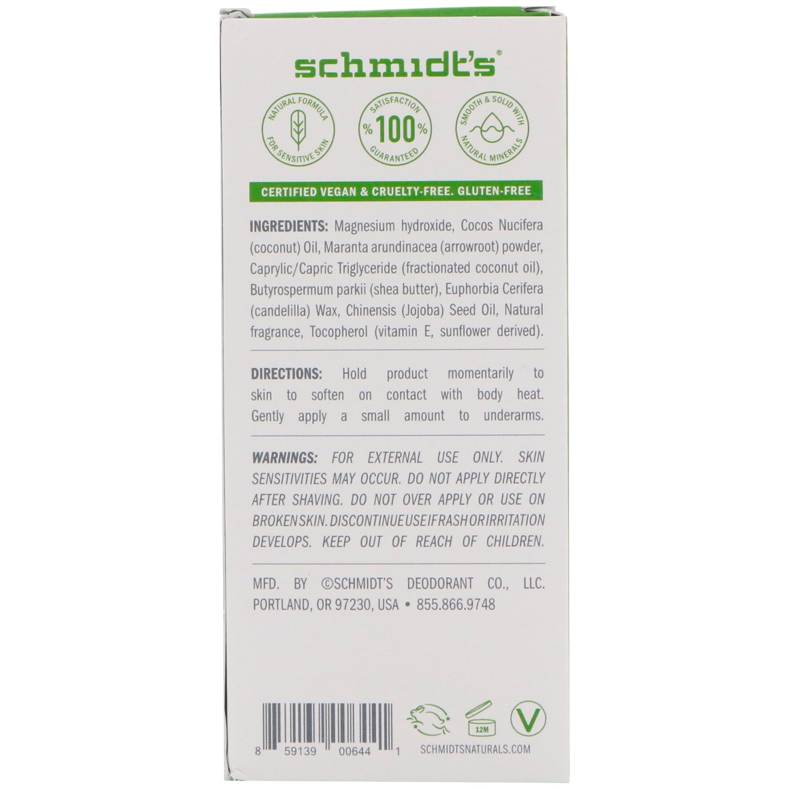 Schmidt's Naturals, Fórmula para Peles Sensíveis, Chá de Jasmim, 3,25 oz (92 g) - Imagem 2