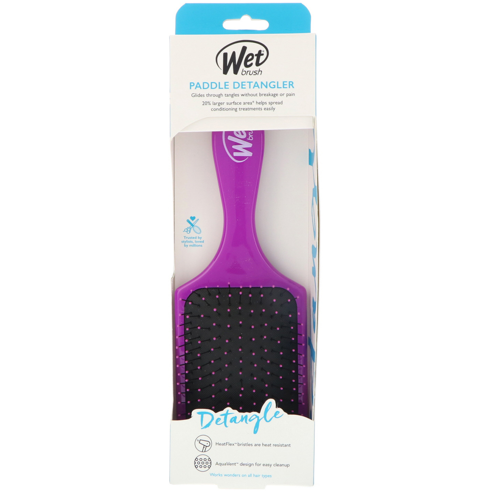 Wet Brush, Paddle Detangler Brush, Purple, 1 Brush - Imagem 2