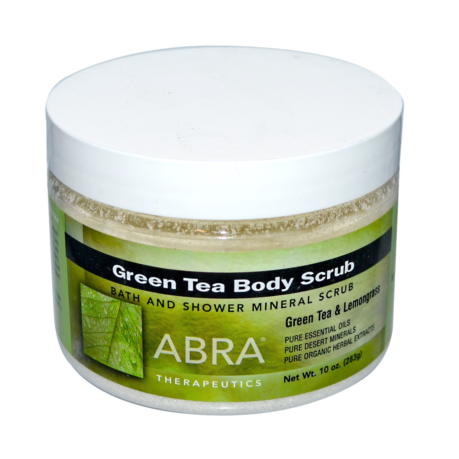Abra Therapeutics, Esfoliação Corporal de Chá Verde, Chá Verde e cidreira, 10 oz (283 g)