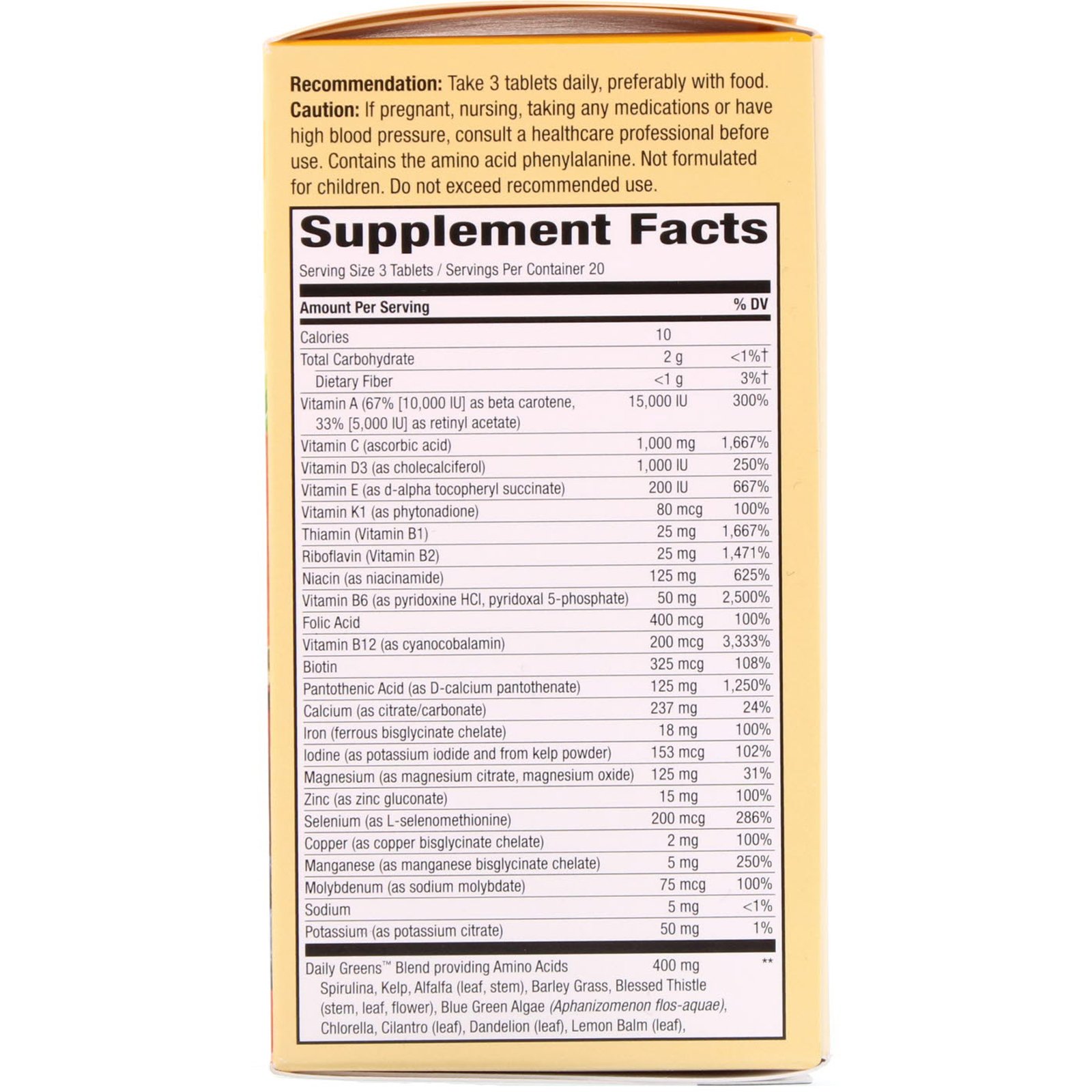 Nature's Way, Alive! Multivitamínico Max3 Diário, 60 Comprimidos - Imagem 2