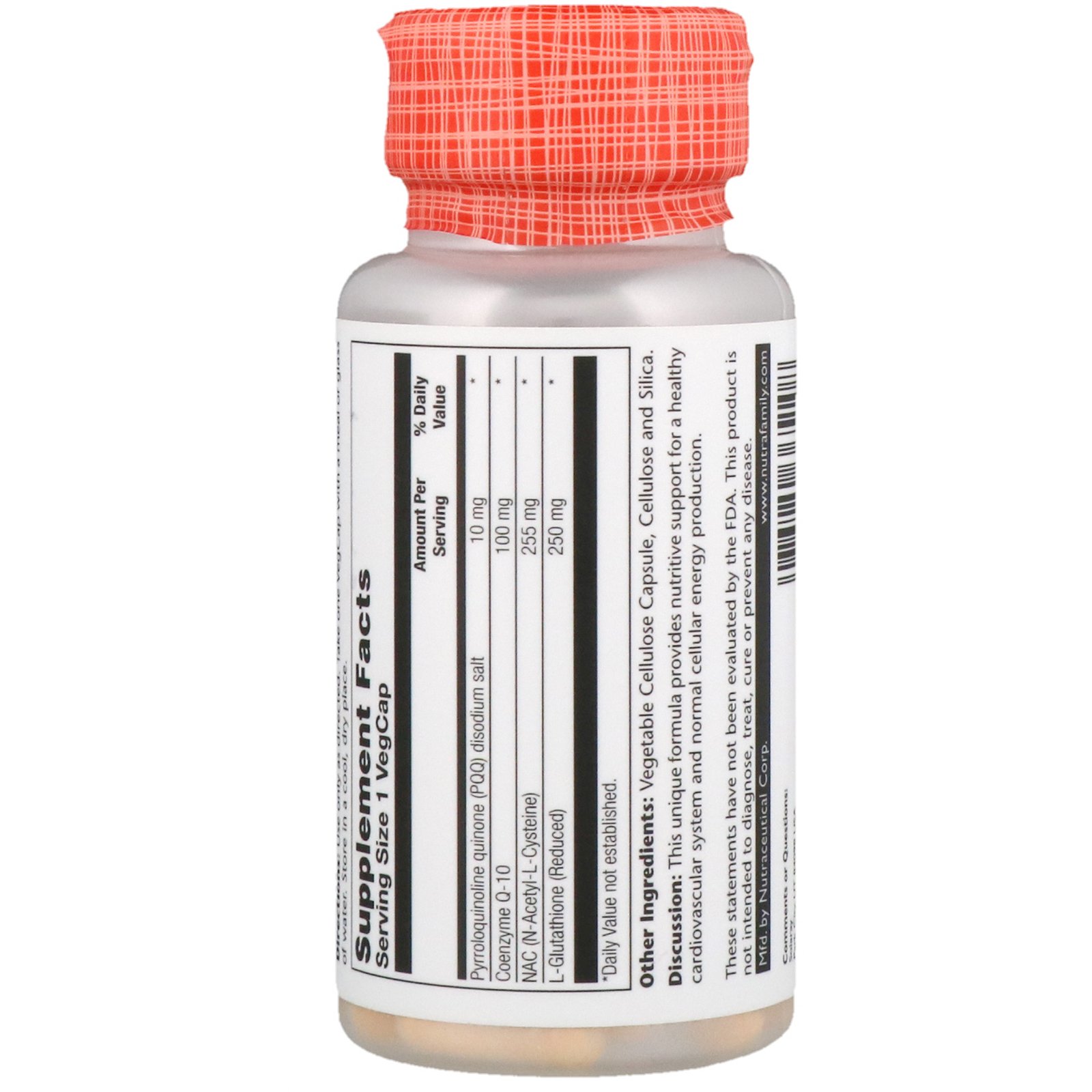 Solaray, PQQ, CoQ-10 com NAC e Glutationa, 30 Cápsulas Vegetais - Imagem 2