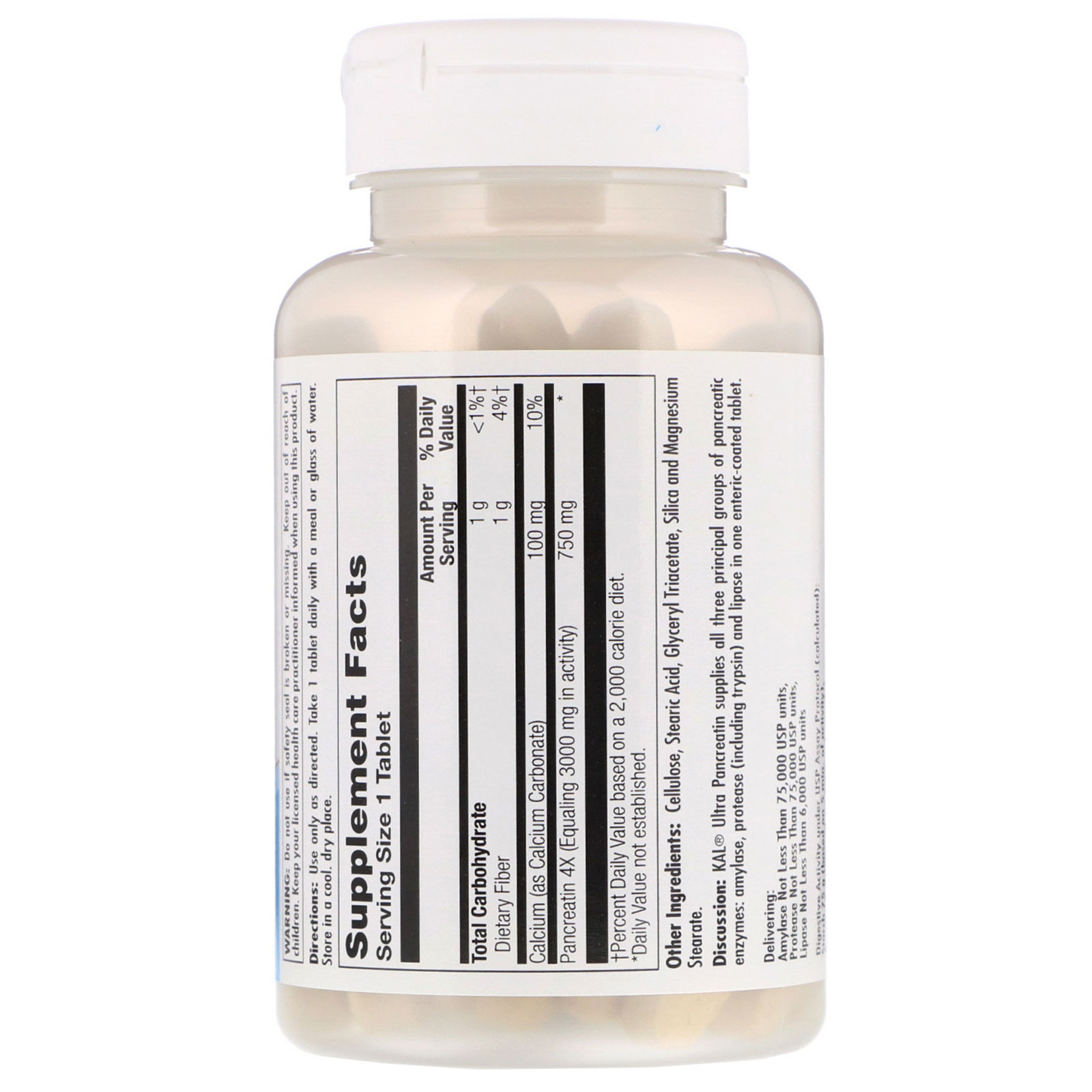 KAL, Ultra Pancreatin, 100 Tablets - Imagem 2