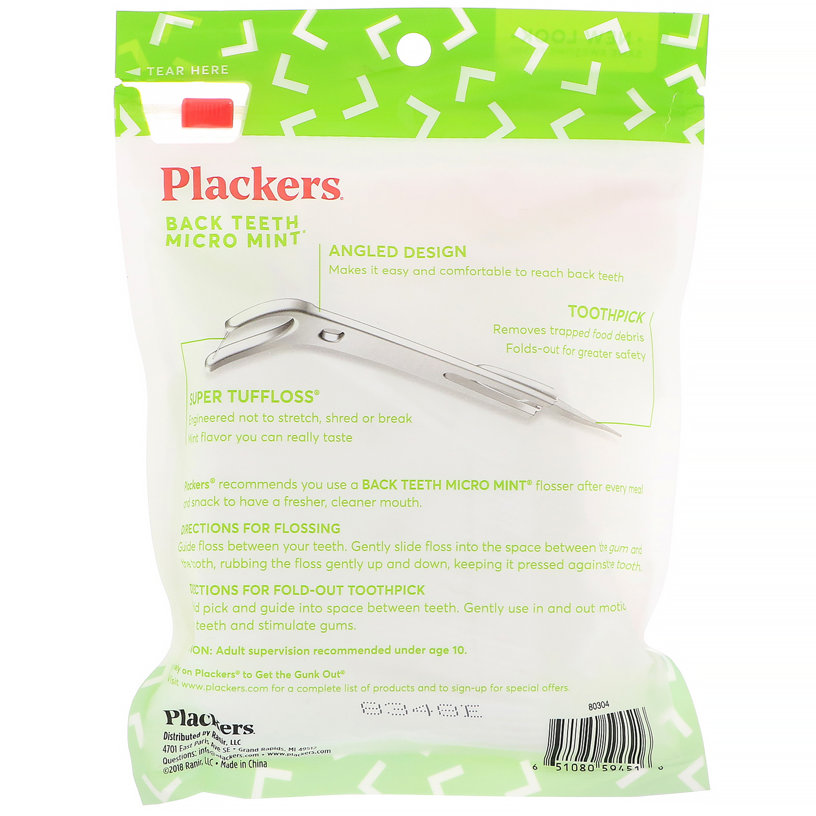 Plackers, Black Teeth Micro Mint, Limpador Dental, Hortelã, 75 Unidades - Imagem 2