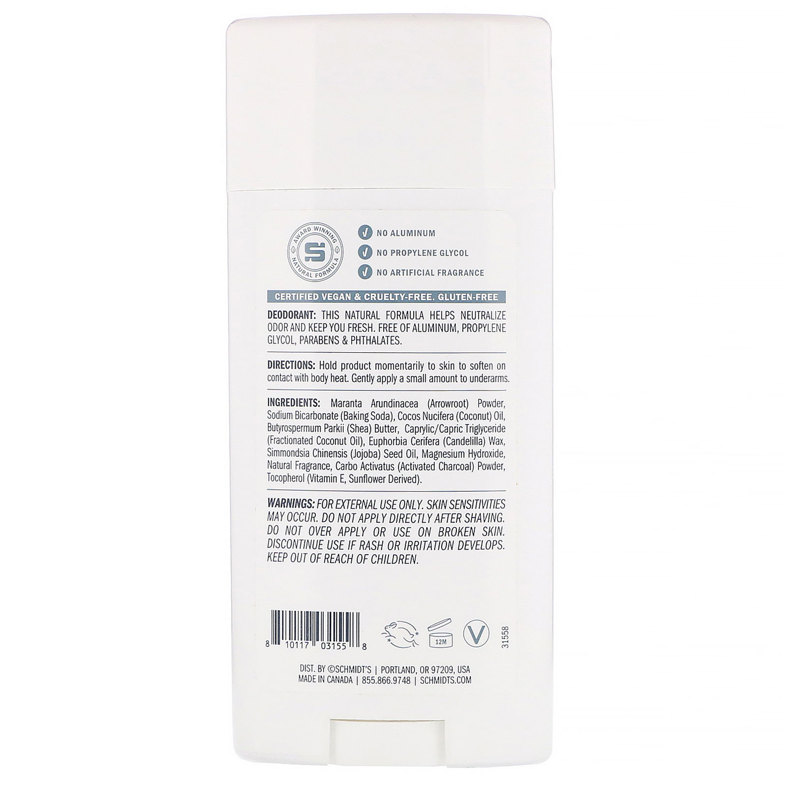 Schmidt's Naturals, Natural Deodorant, Water + Wood, 3.25 oz (92 g) - Imagem 2