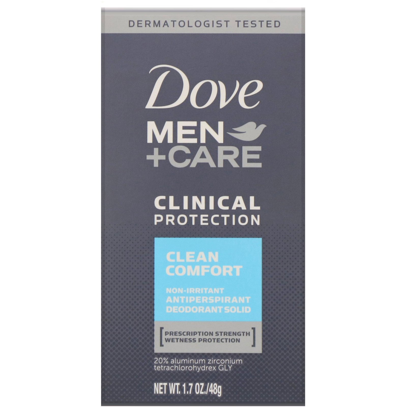 Dove, Men+Care, Proteção Clínica, Desodorante Antitranspirante, Clean Comfort, 48 g (1,7 oz) - Imagem 2