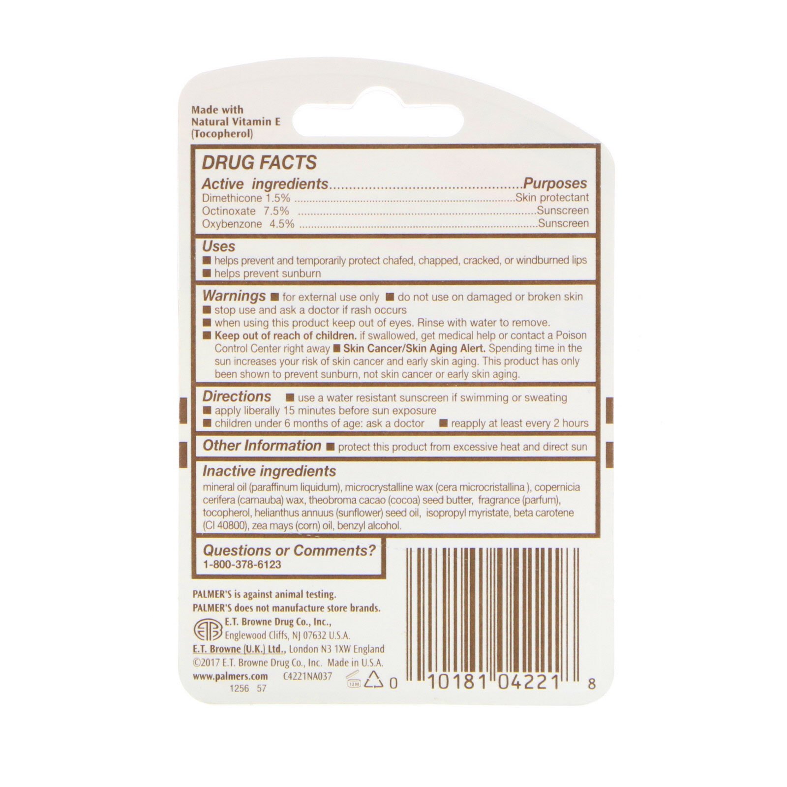 Palmer's, Bálsamo Labial Ultra Hidratante, FPS 15, Original, 2 Embalagens, 0,30 onças (0,8 g) - Imagem 3