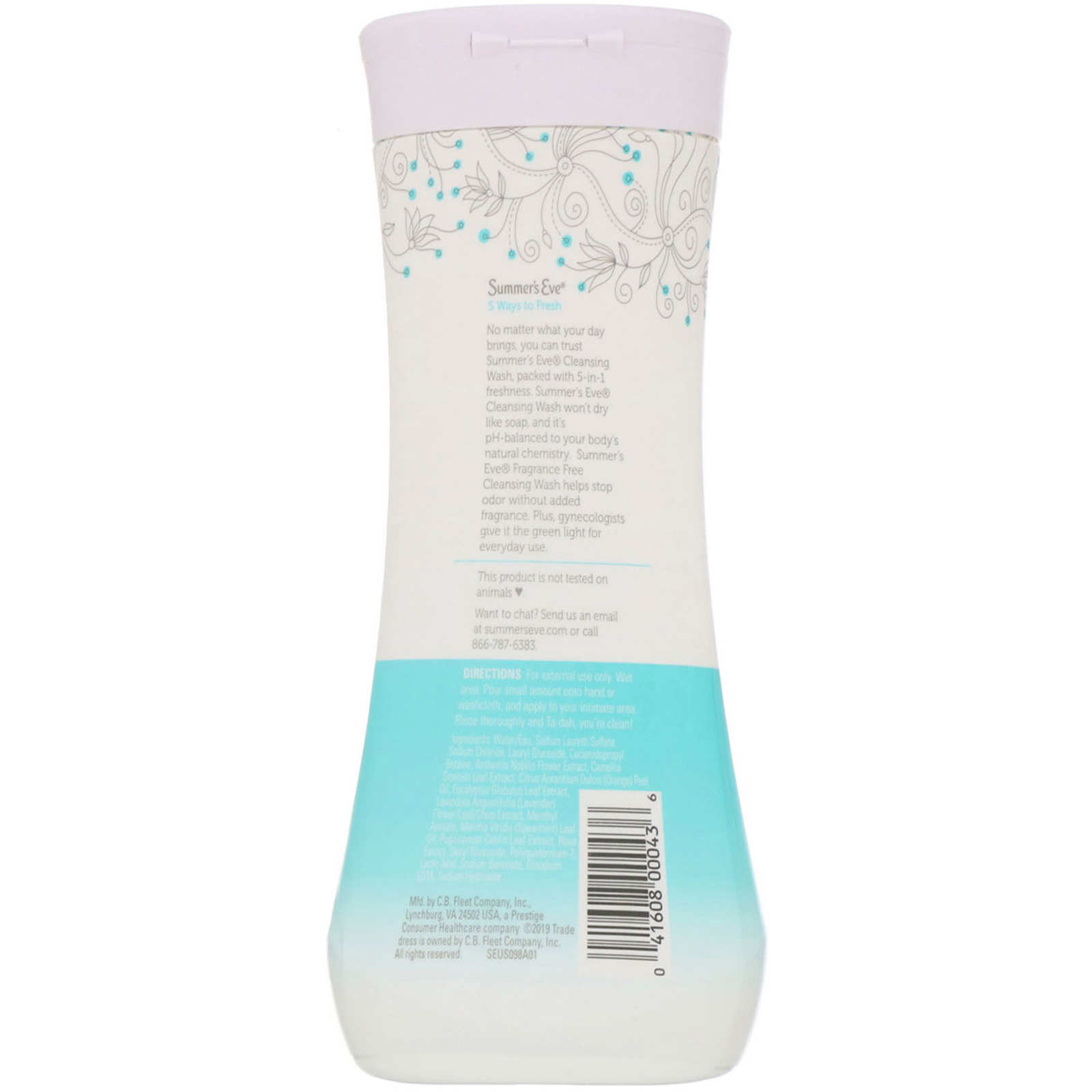 Summer's Eve, Limpeza íntima 5 em 1, sem fragrância, 15 fl oz (444 ml) - Imagem 2