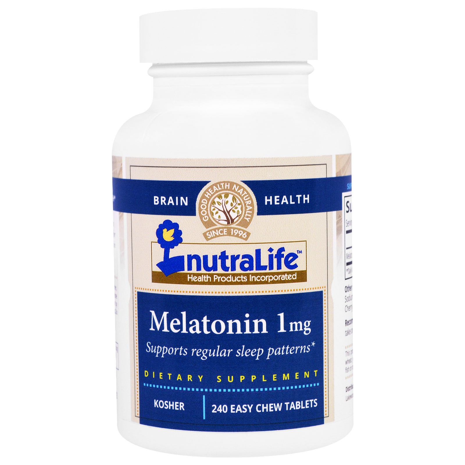NutraLife, Melatonina, 1 mg, 240 Comprimidos Mastigáveis