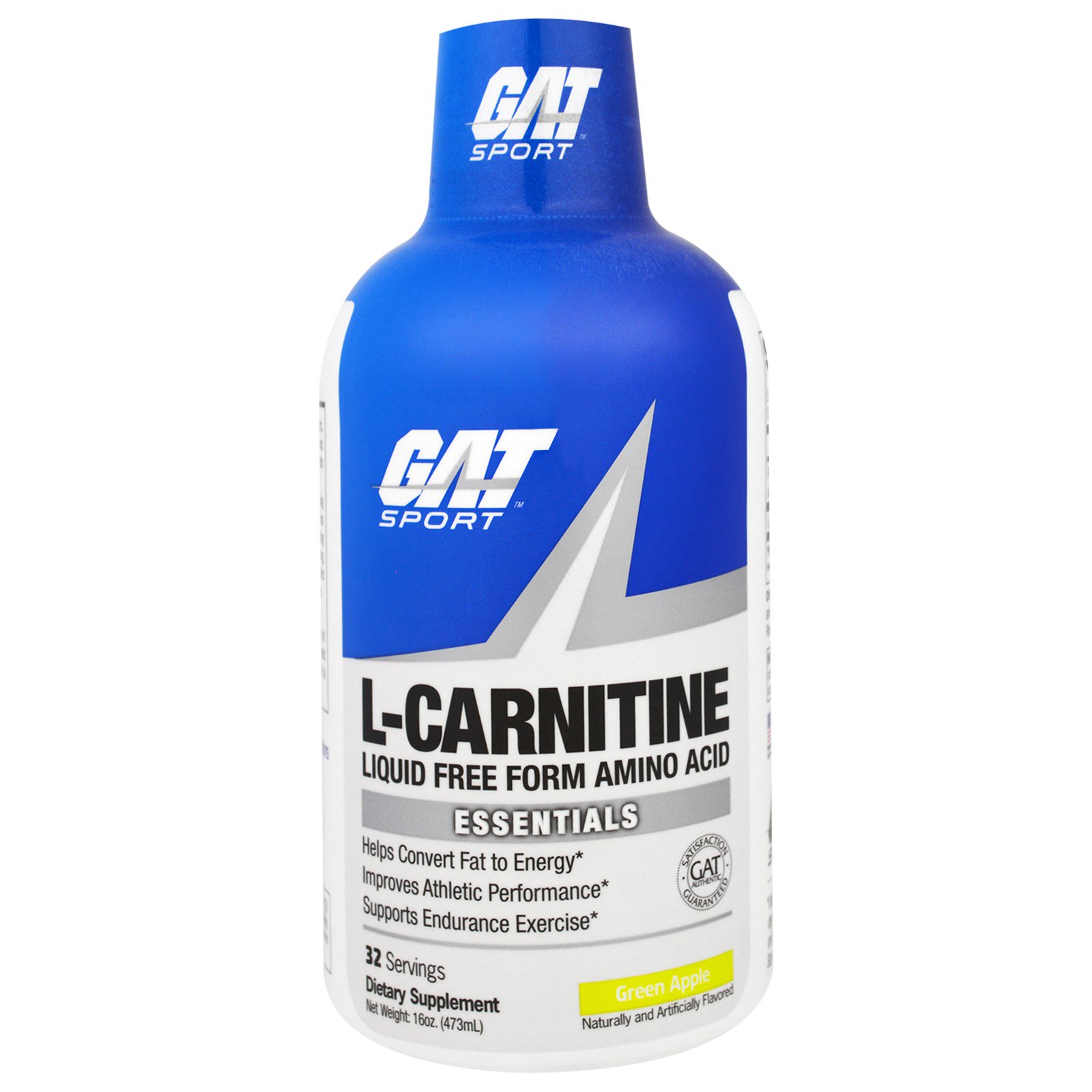 GAT, L-Carnitina, Aminoácido Líquido de Forma Livre, Maçã Verde, 473 ml (16 oz)