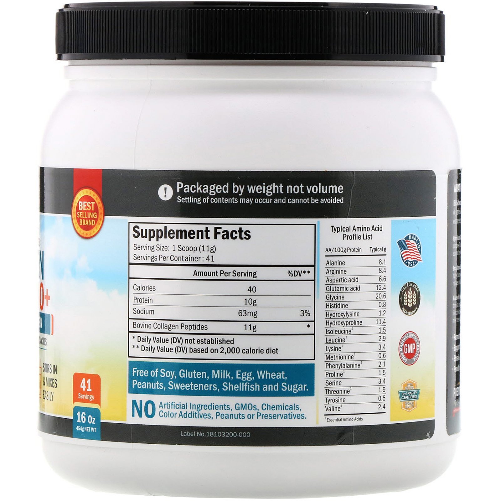 BioSchwartz, Collagen Peptides Bio+, Unflavored, 16 oz (454 g) - Imagem 2