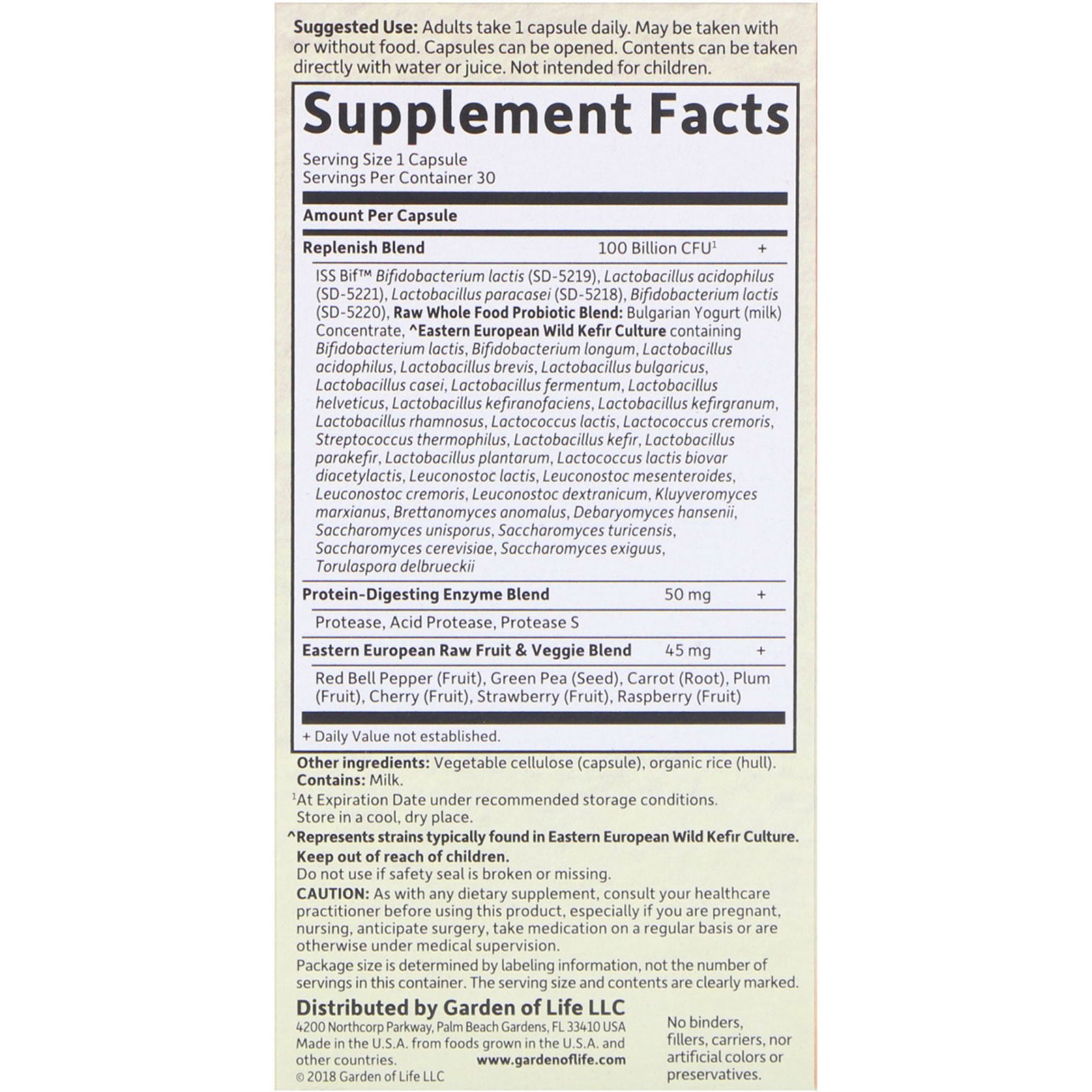 Garden of Life, Raw Probiotics Ultimate Care, 30 Cápsulas Vegetais - Imagem 2