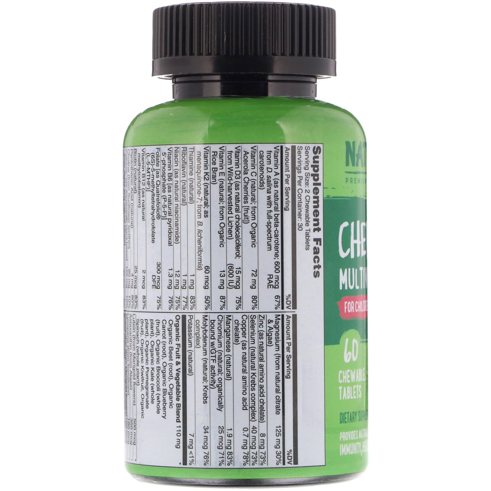 NATURELO, Chewable Multivitamin for Children, 60 Chewable Tablets - Imagem 2